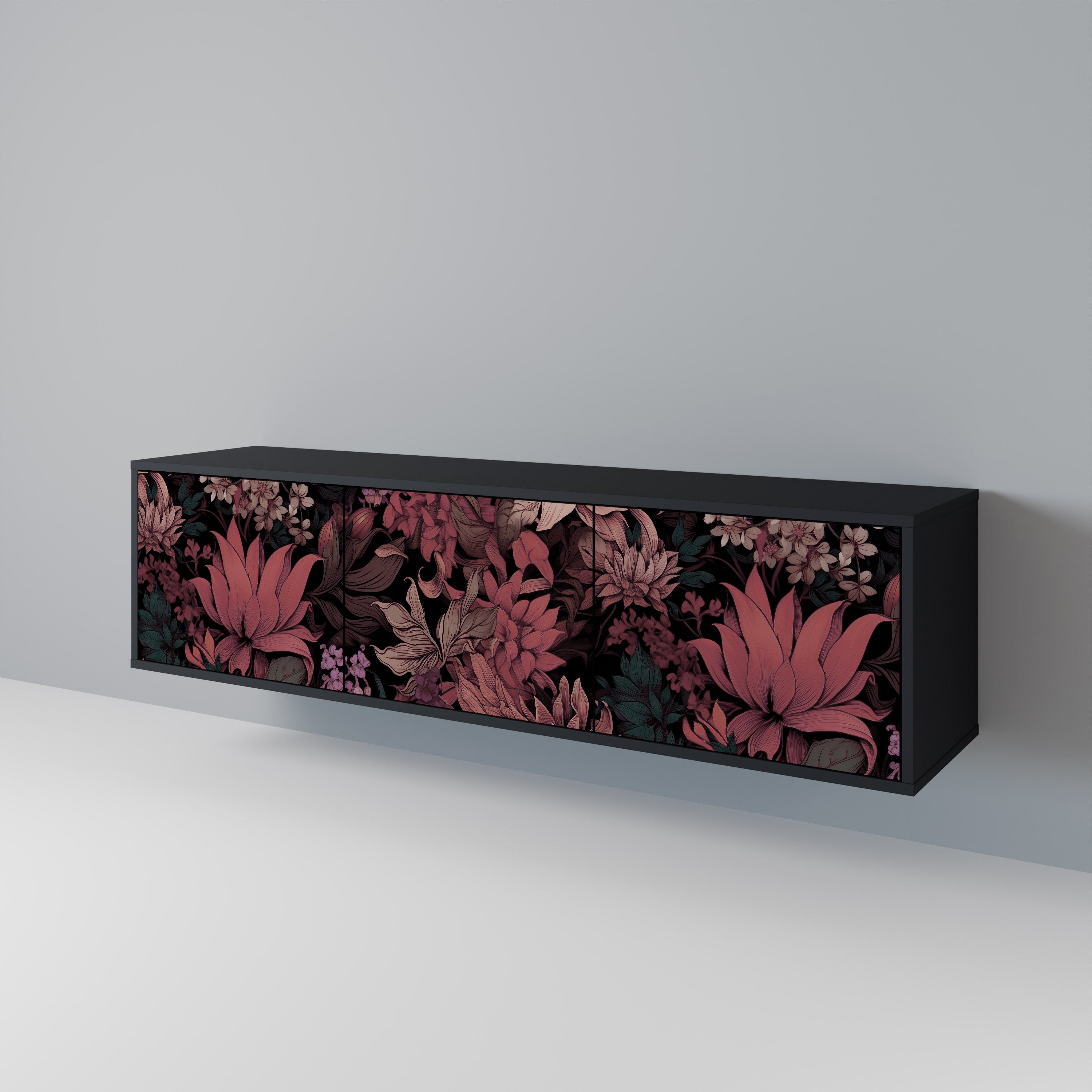 FLORAL WHISPER Třídveřový TV stolek