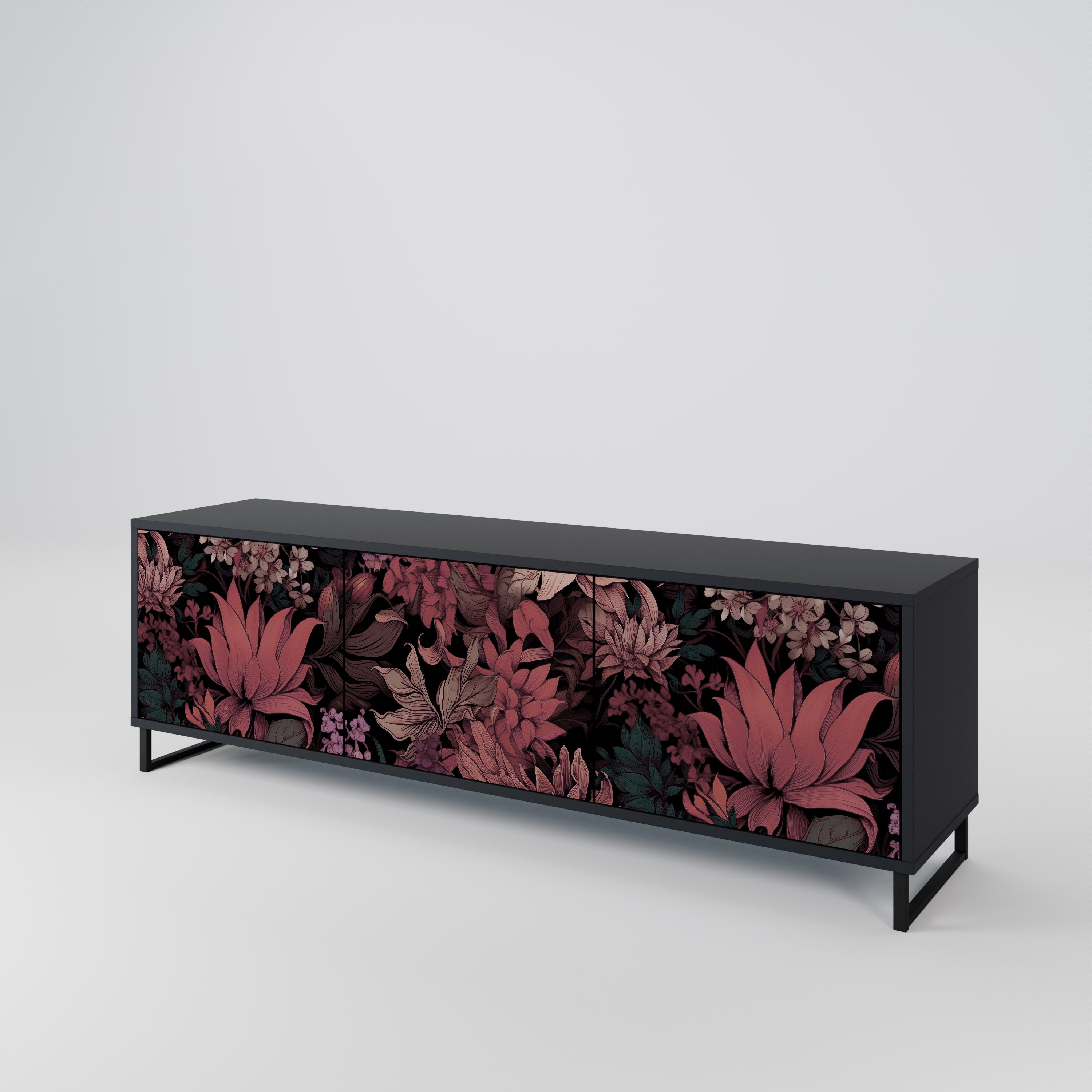 FLORAL WHISPER Třídveřový TV stolek
