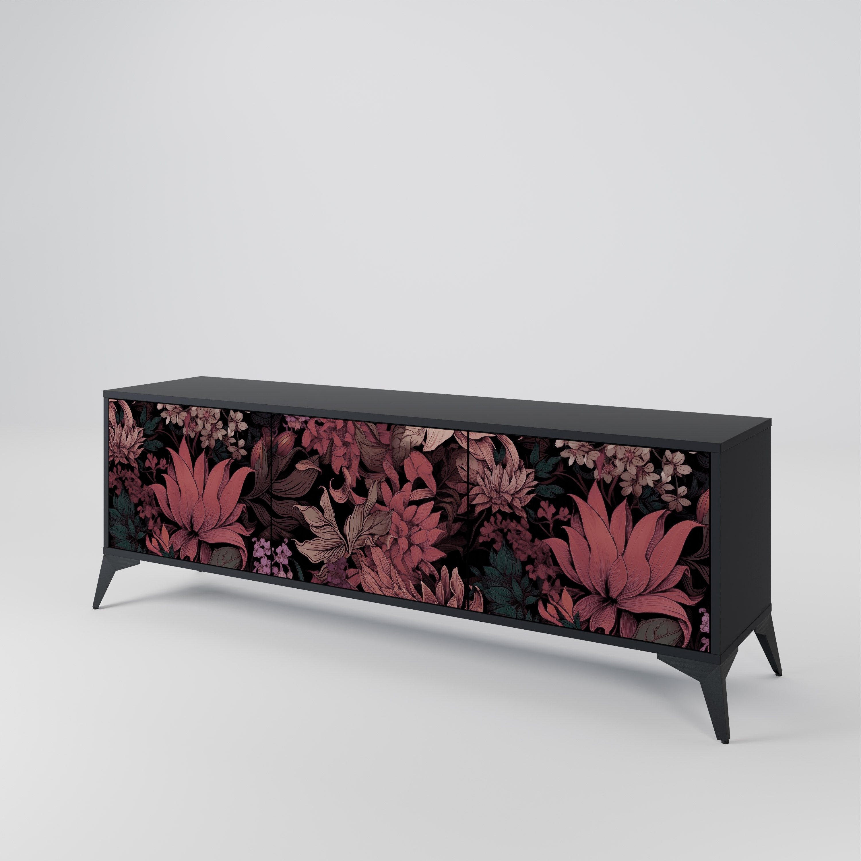 FLORAL WHISPER Třídveřový TV stolek