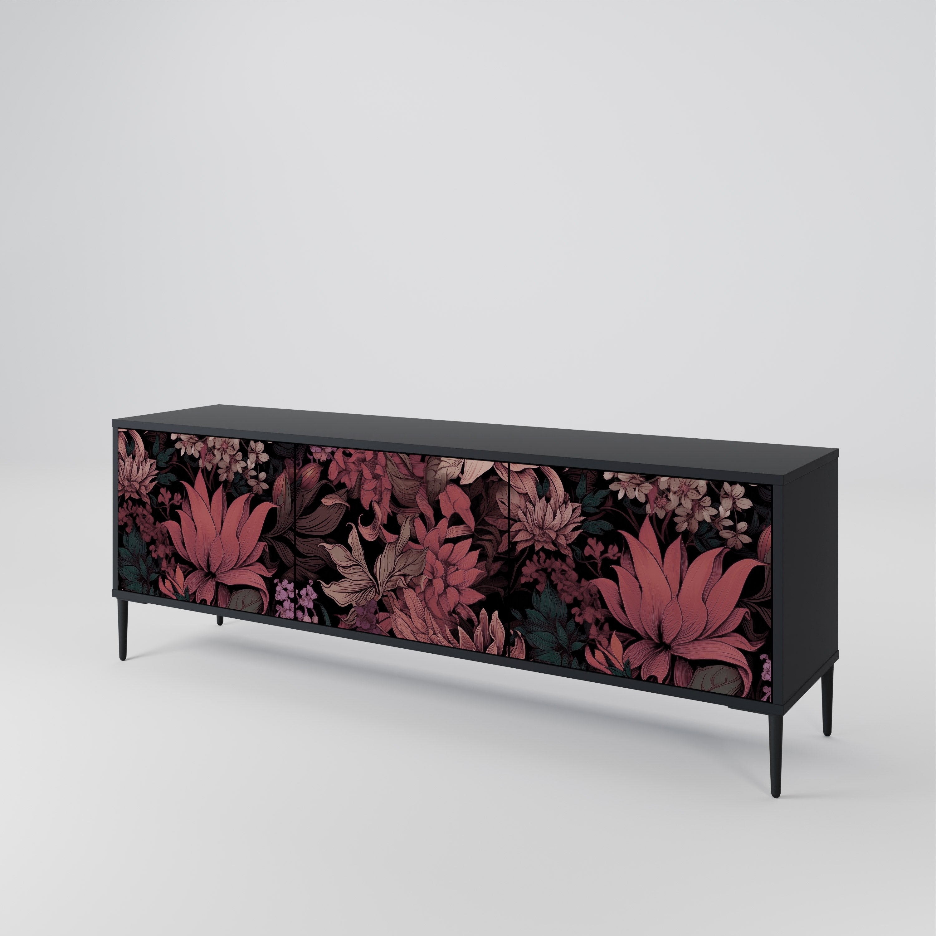 FLORAL WHISPER Třídveřový TV stolek