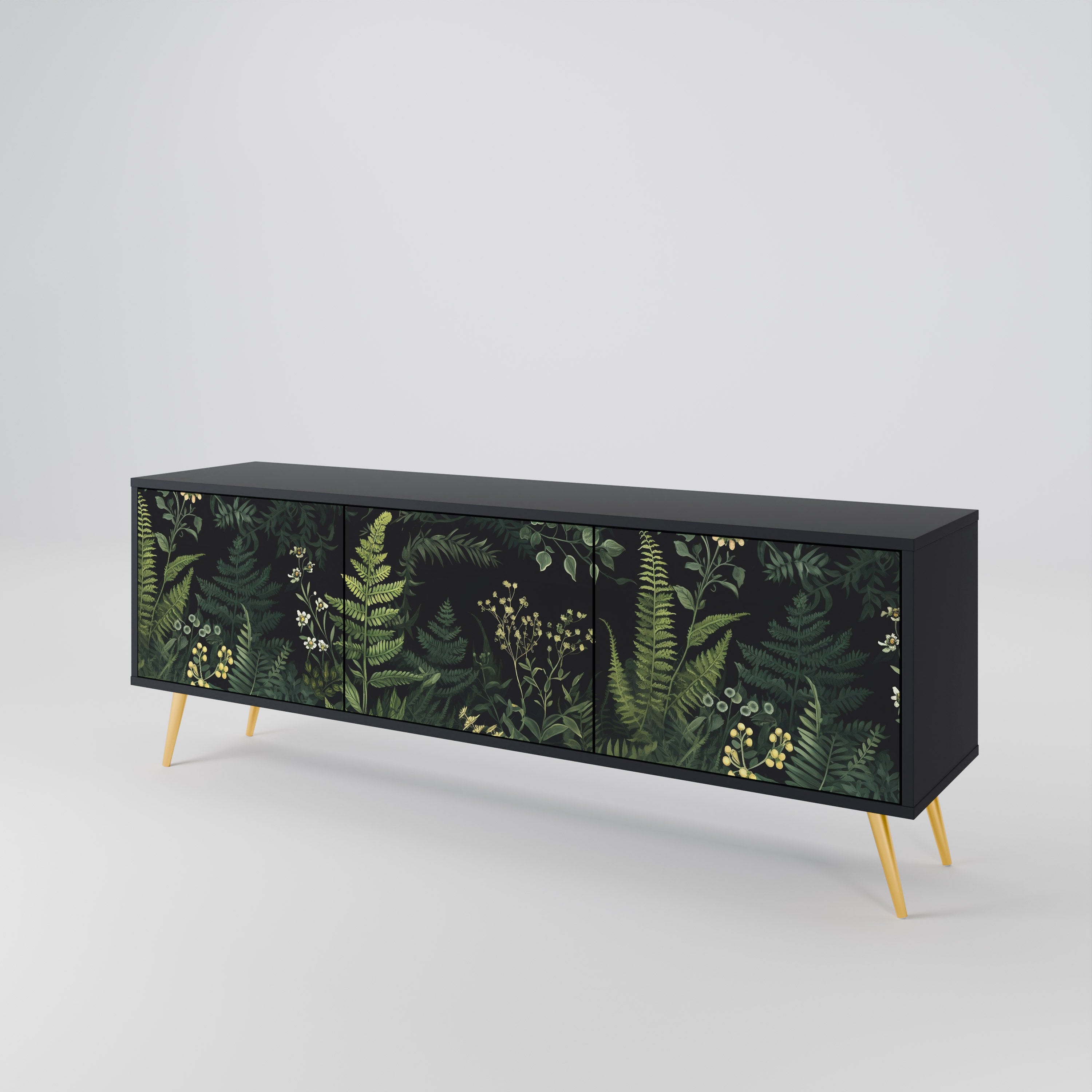 FERN FLOWERS Třídveřový TV stolek