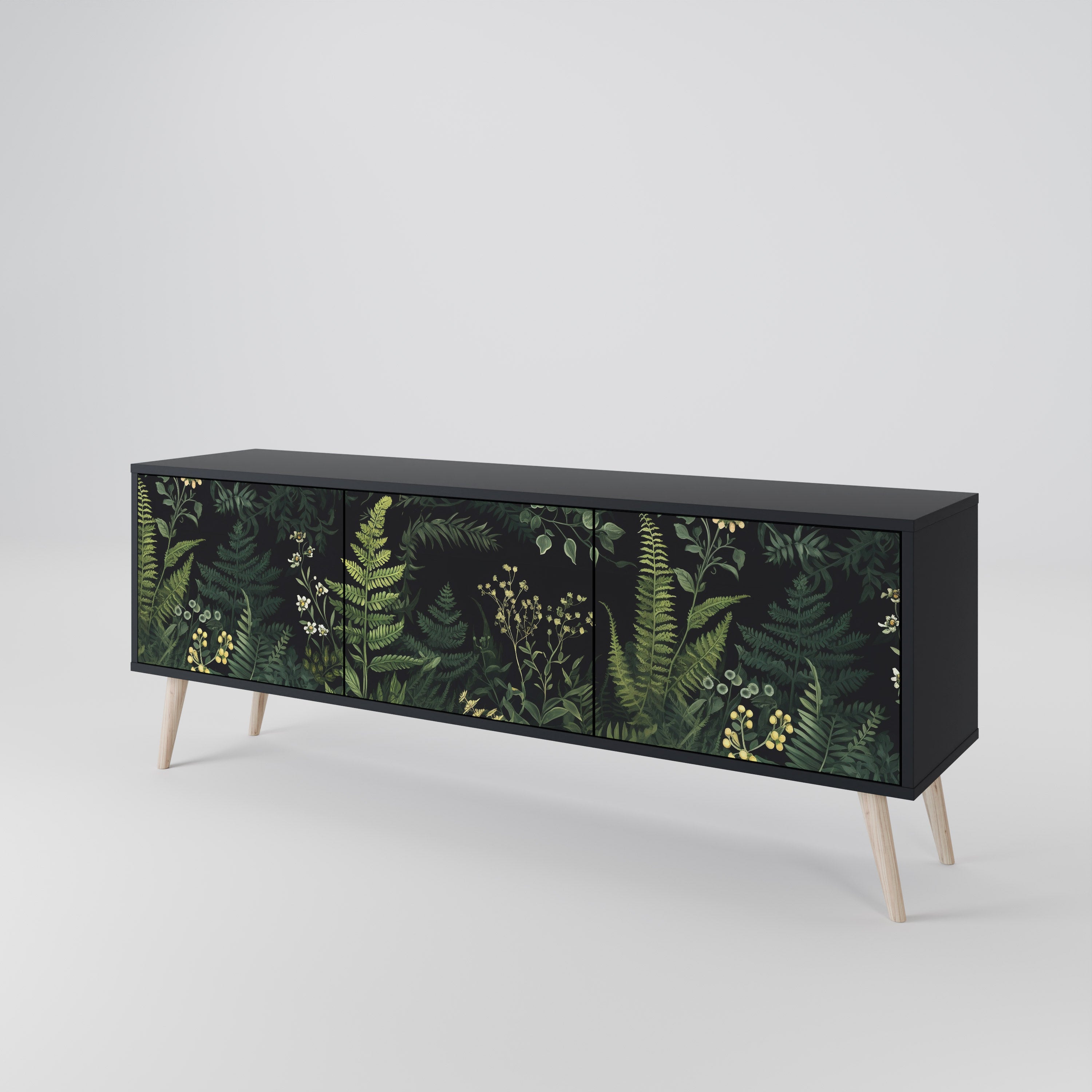 FERN FLOWERS Třídveřový TV stolek