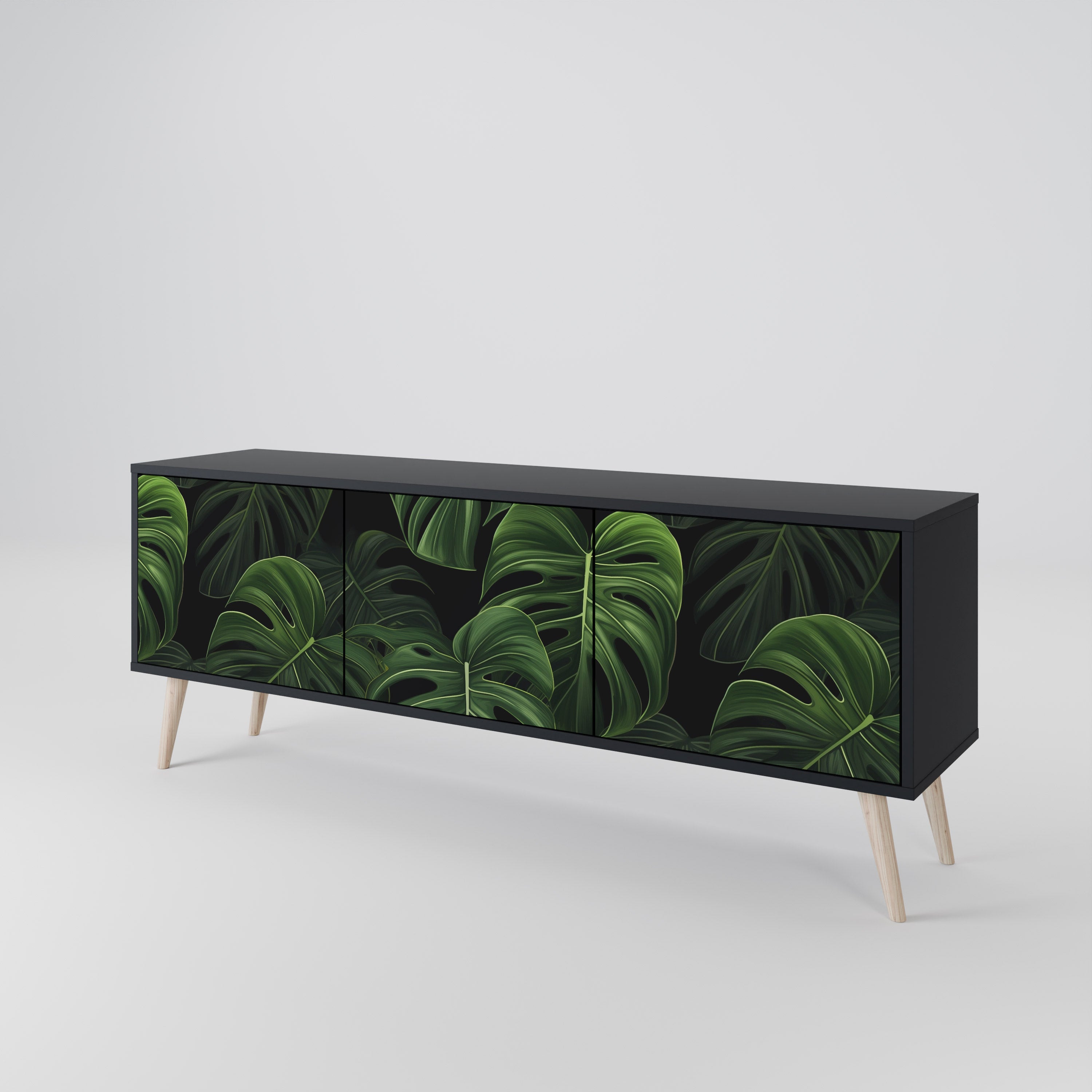INFINITE MONSTERA Třídveřový TV stolek