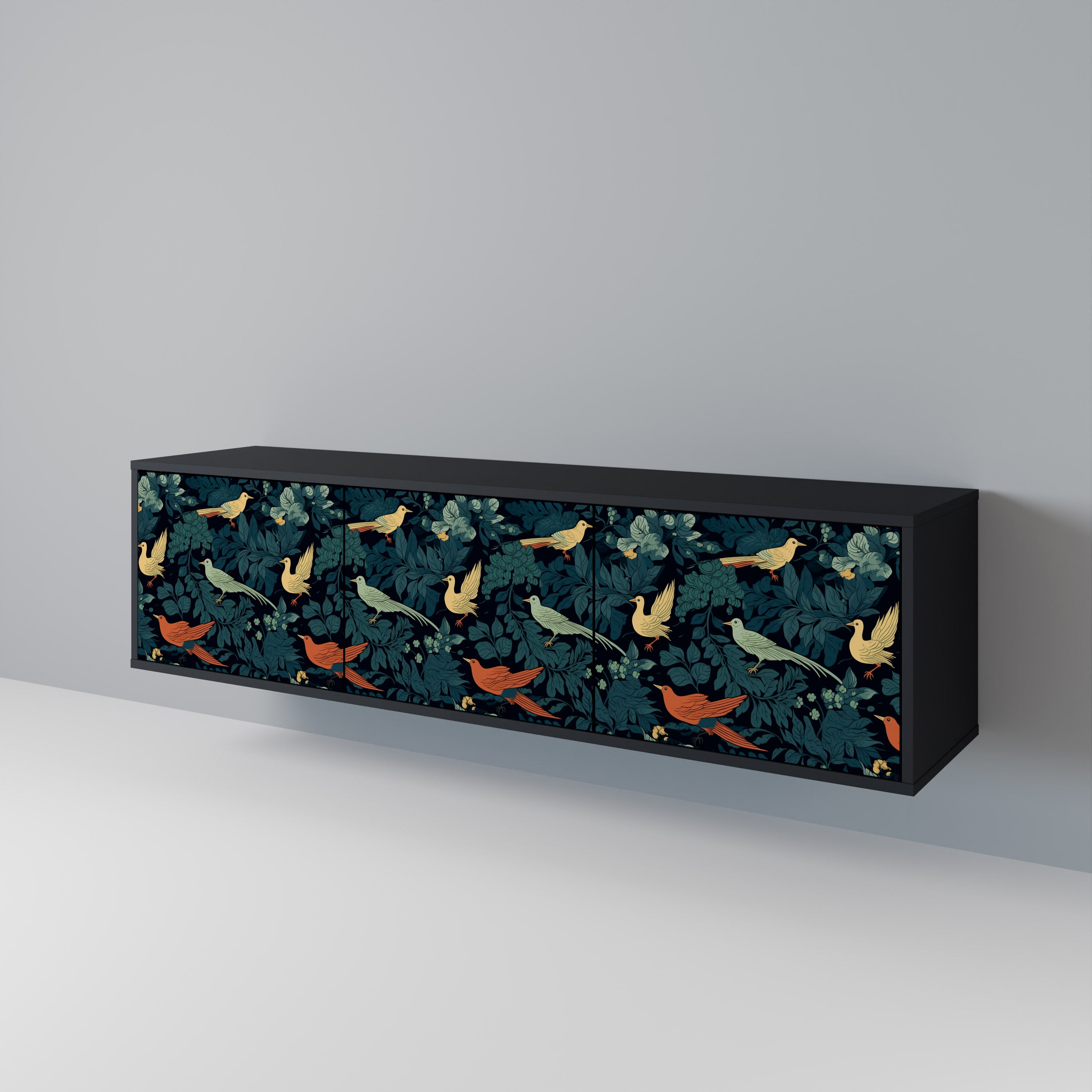 FOWL ORNAMENT Třídveřový TV stolek