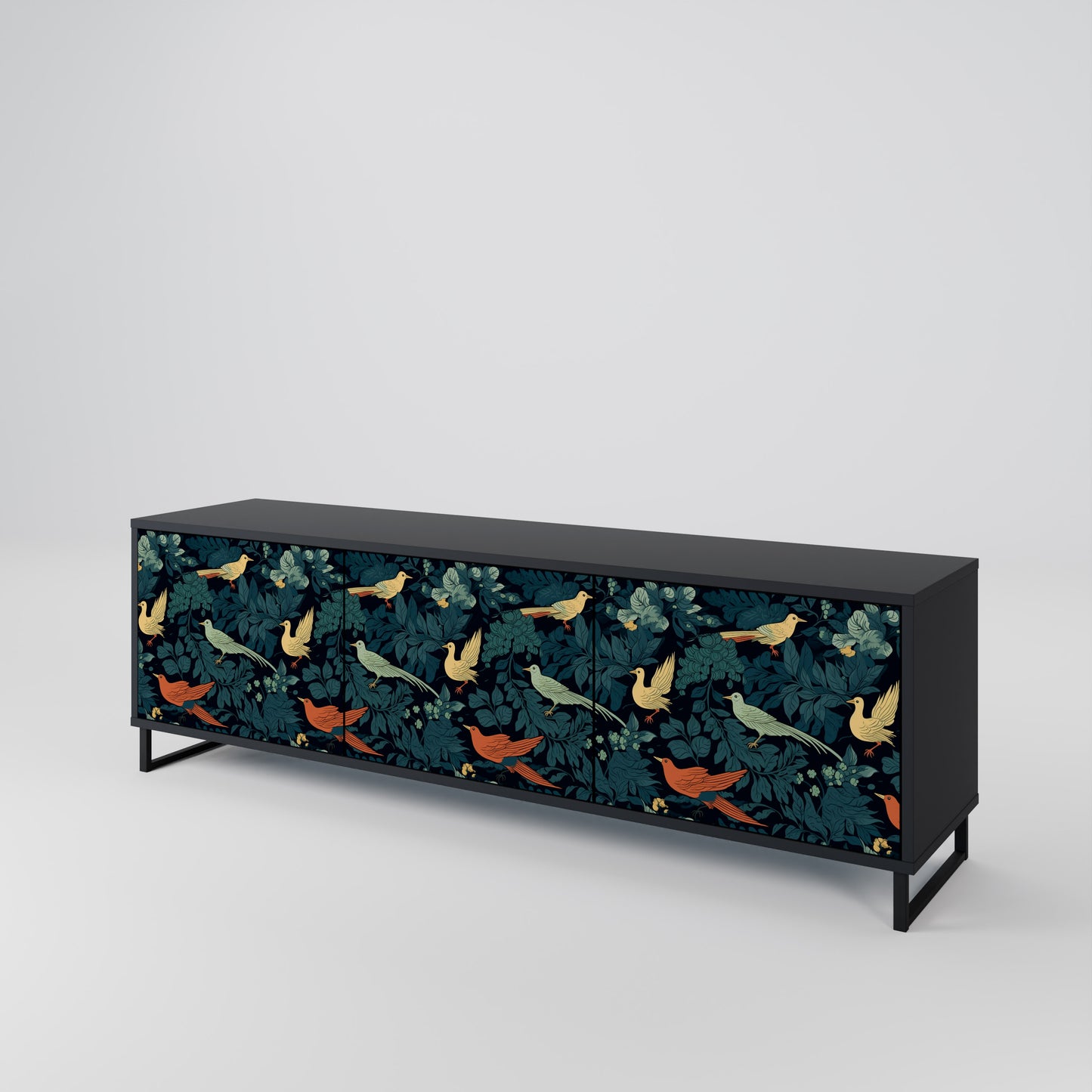 FOWL ORNAMENT Třídveřový TV stolek