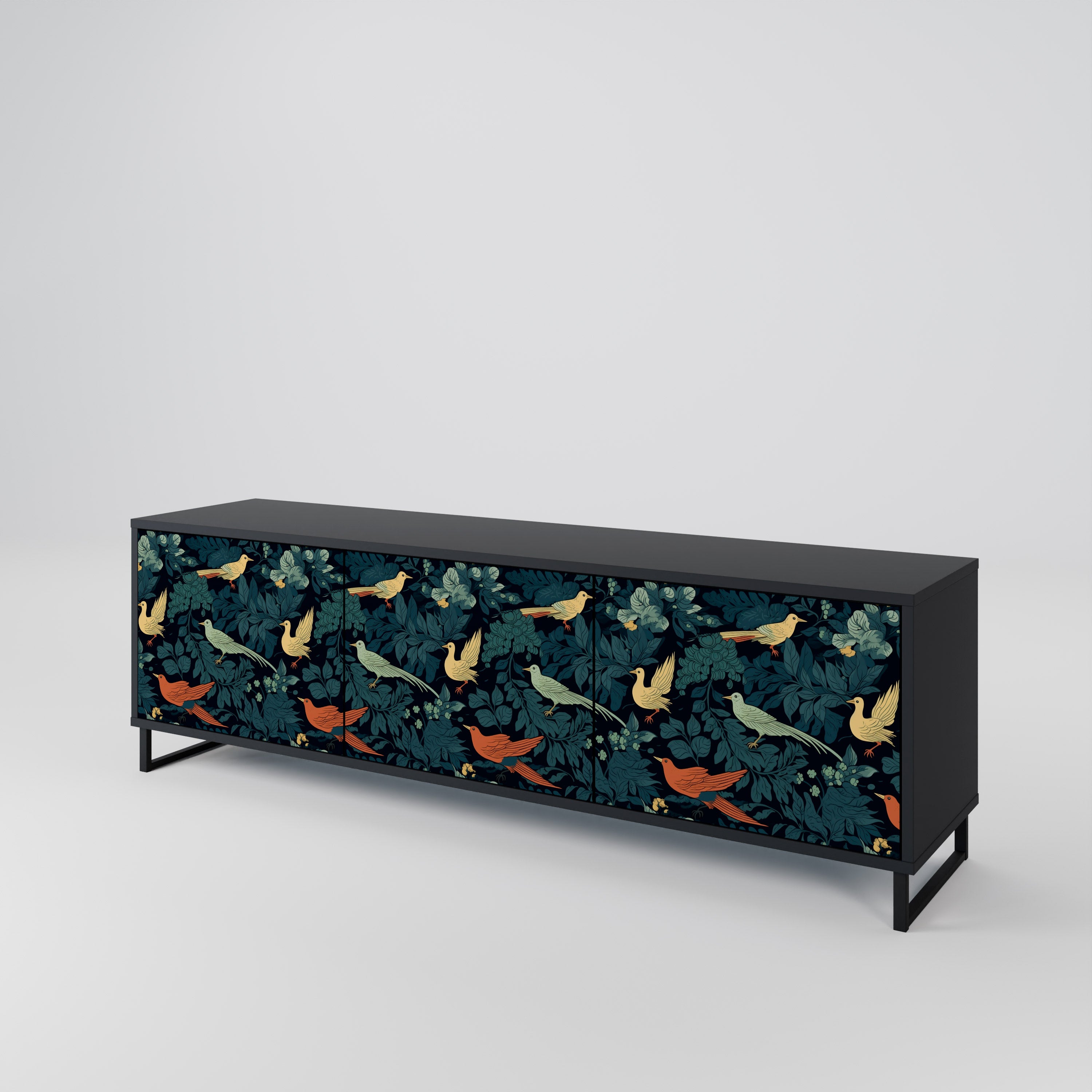FOWL ORNAMENT Třídveřový TV stolek