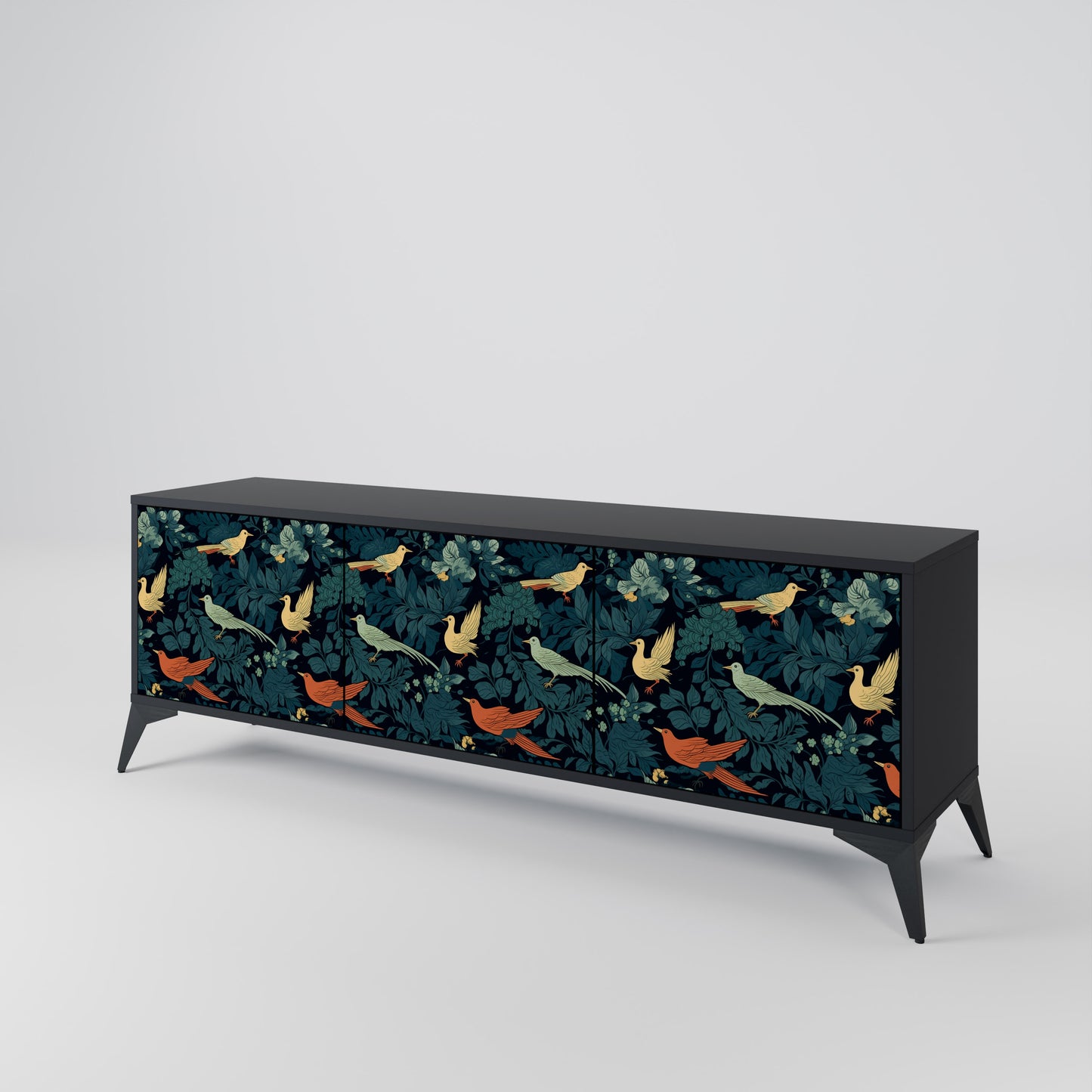FOWL ORNAMENT Třídveřový TV stolek