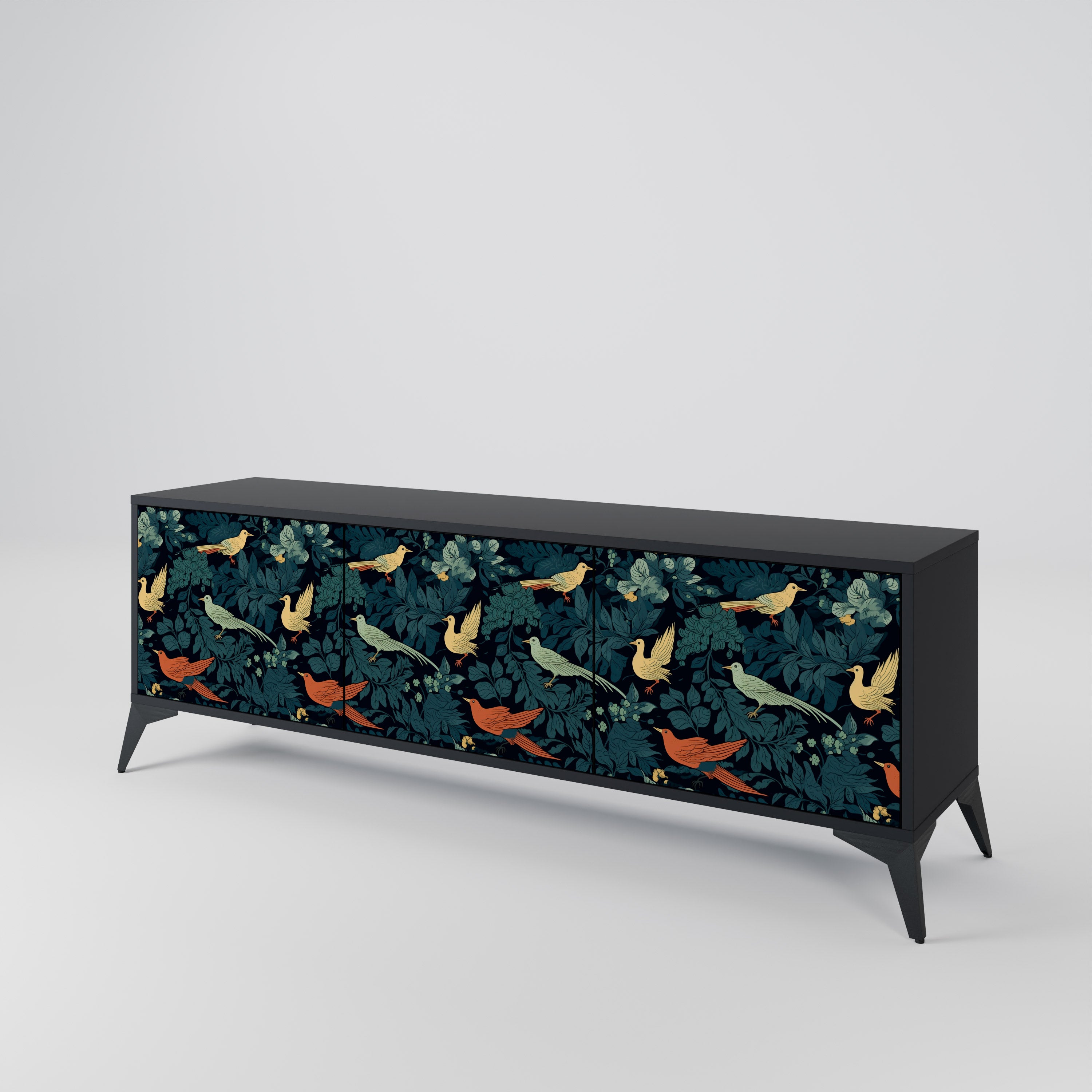 FOWL ORNAMENT Třídveřový TV stolek