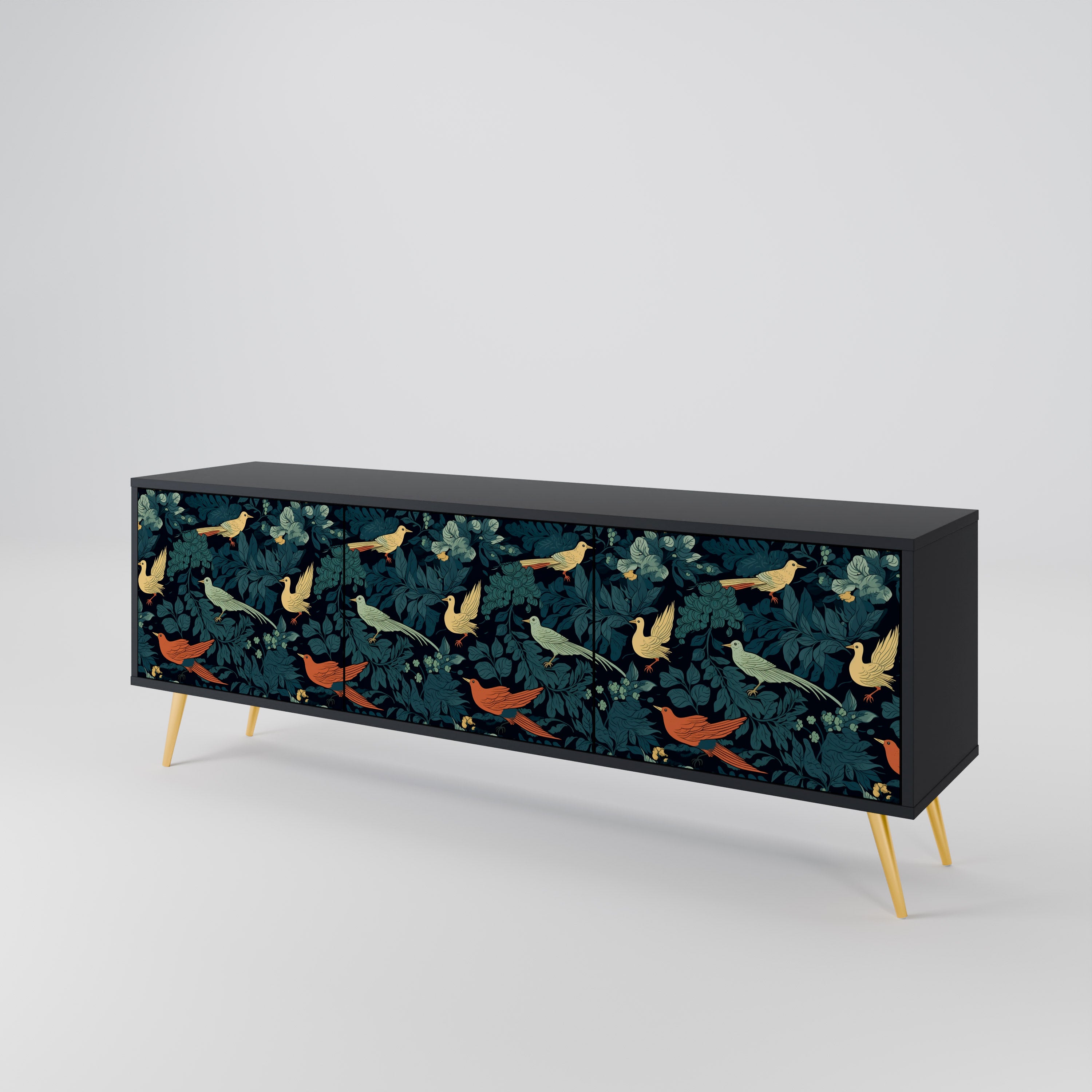 FOWL ORNAMENT Třídveřový TV stolek
