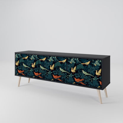 FOWL ORNAMENT Třídveřový TV stolek