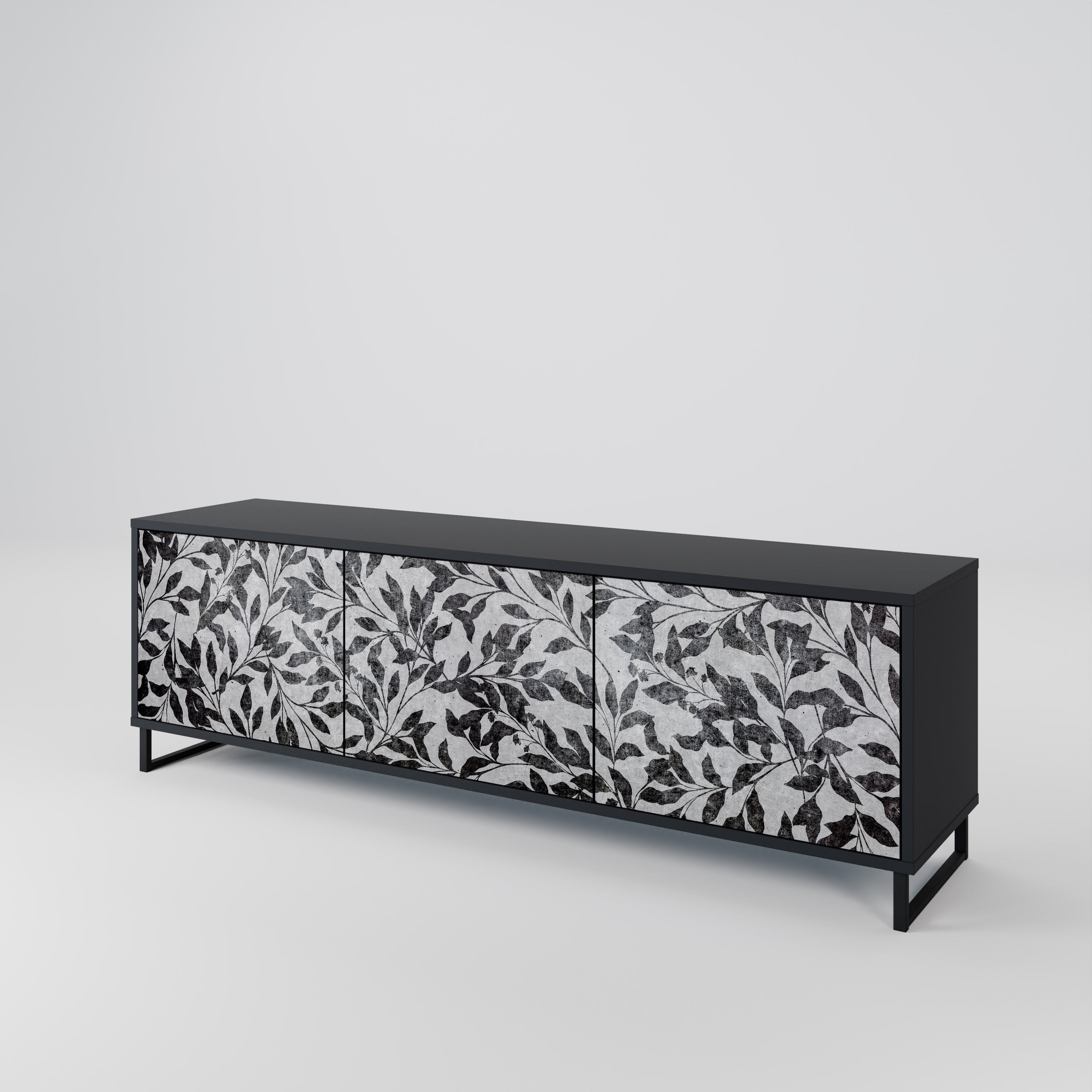 CHARCOAL SPROUT Třídveřový TV stolek
