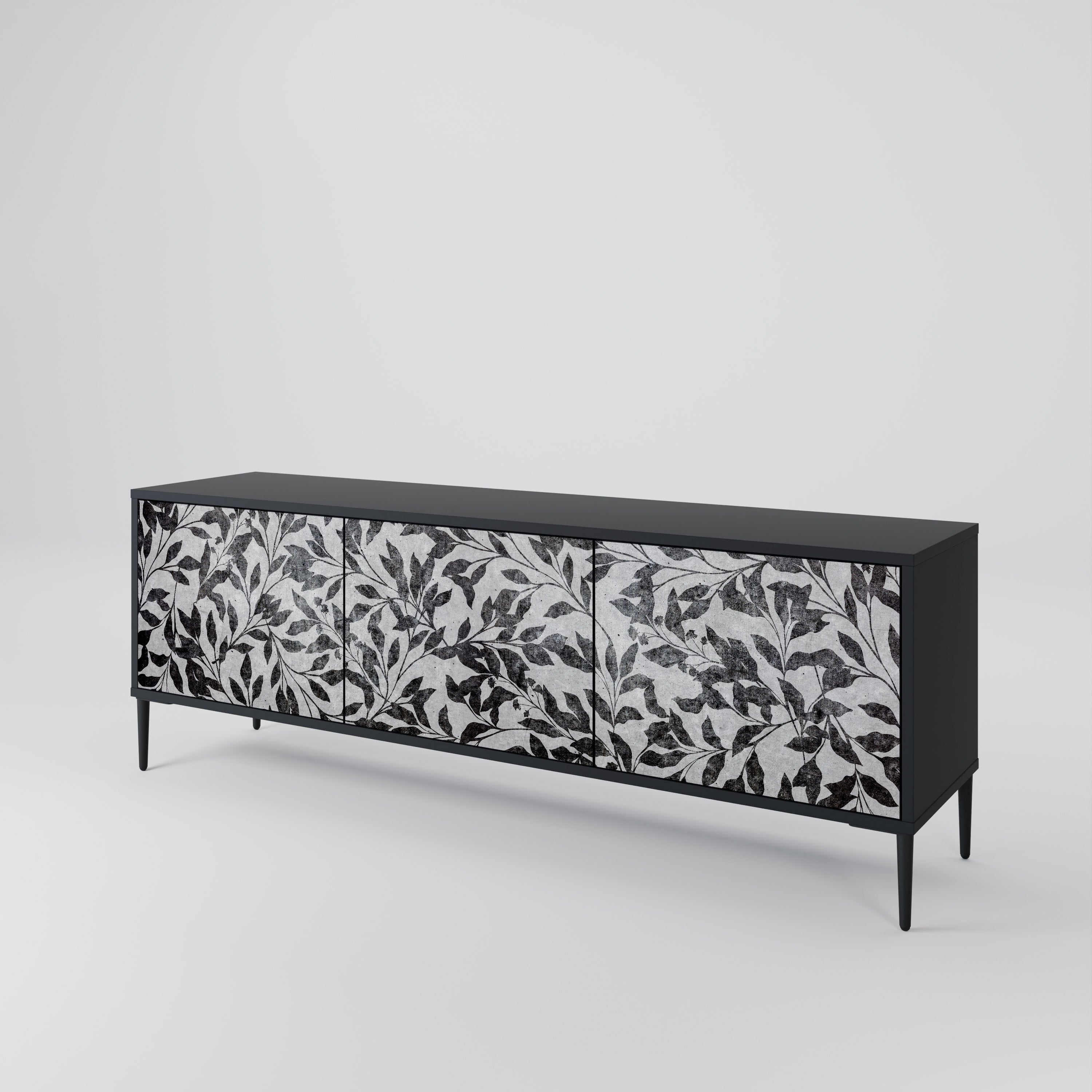 CHARCOAL SPROUT Třídveřový TV stolek