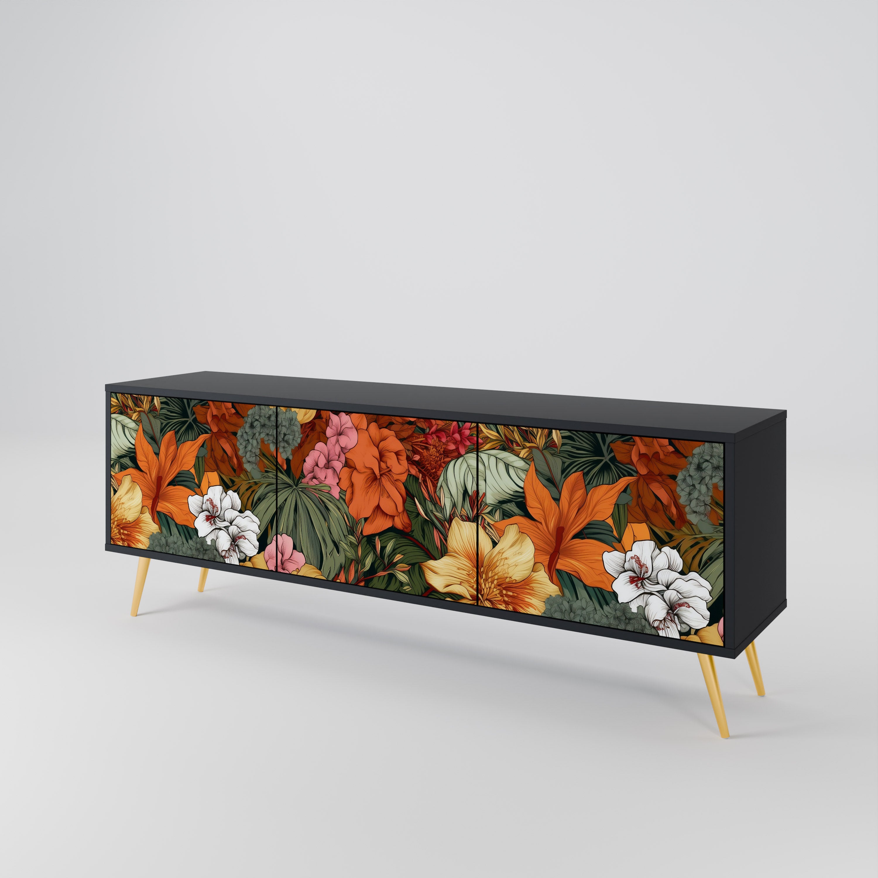 RADIANT FLORA Třídveřový TV stolek