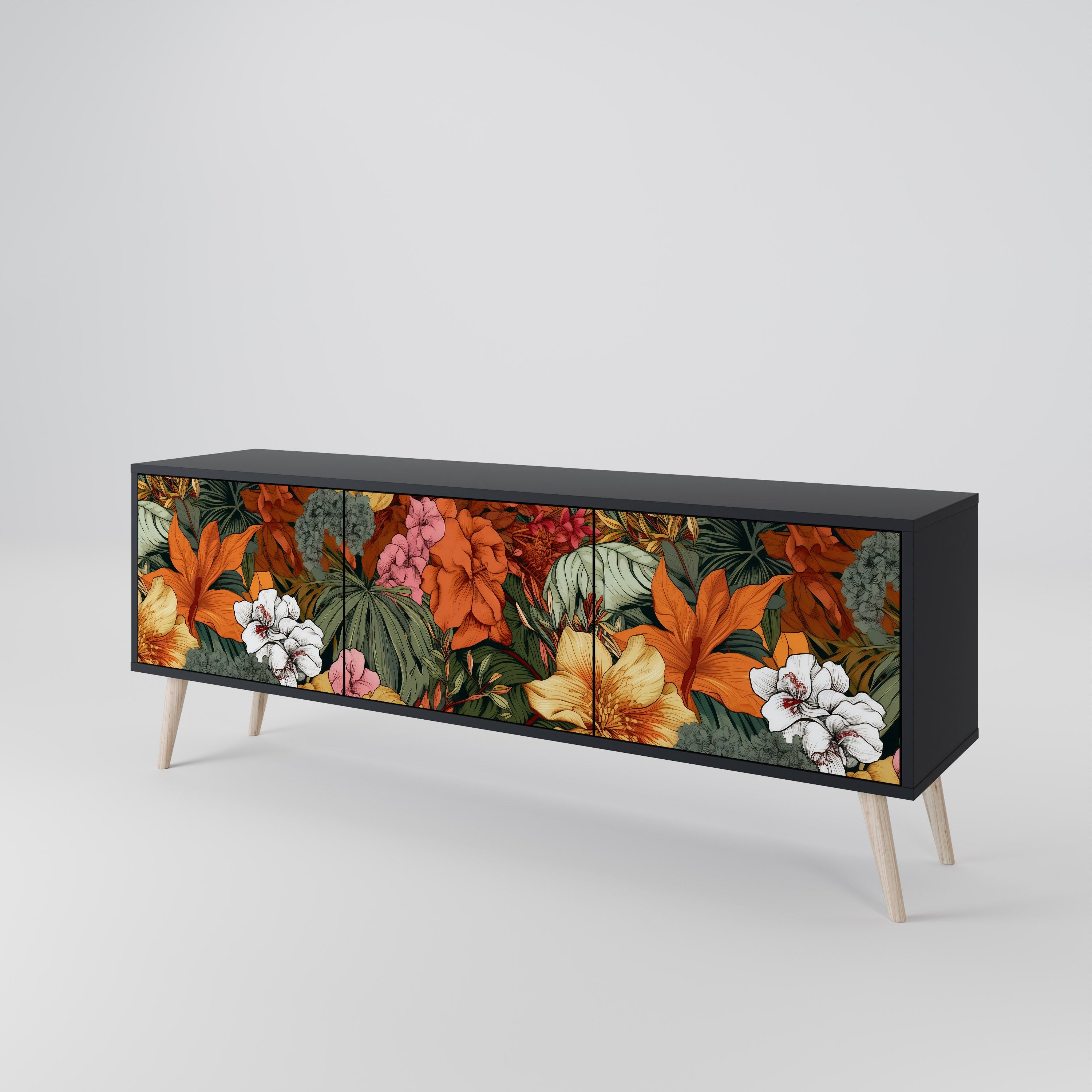 RADIANT FLORA Třídveřový TV stolek