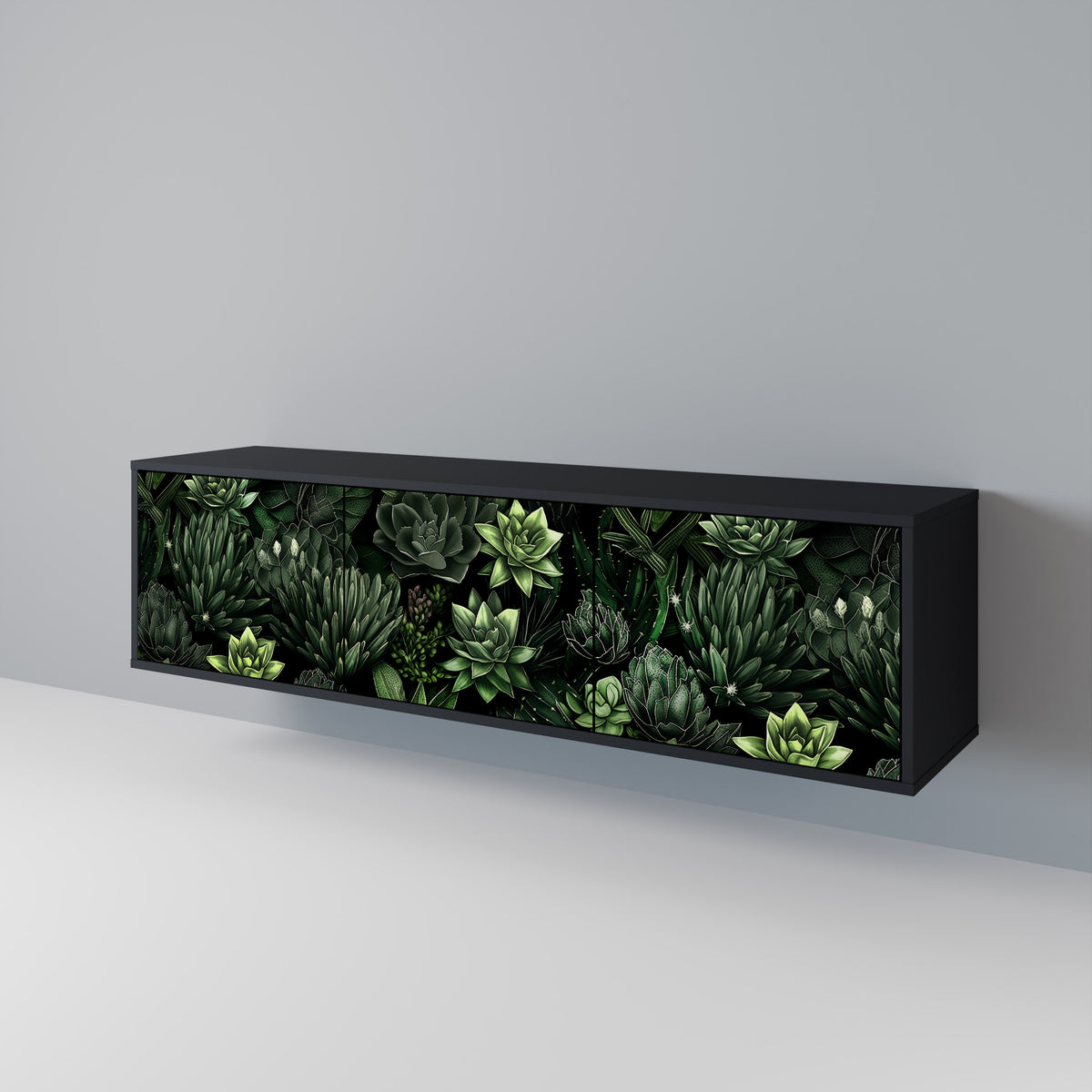 SUCCULENT JUNGLE Třídveřový TV stolek