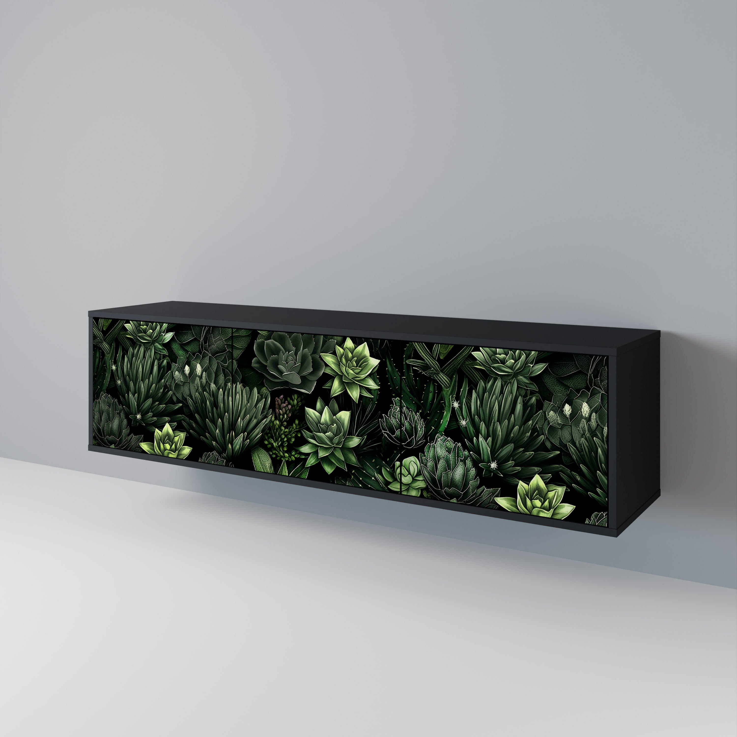 SUCCULENT JUNGLE Třídveřový TV stolek