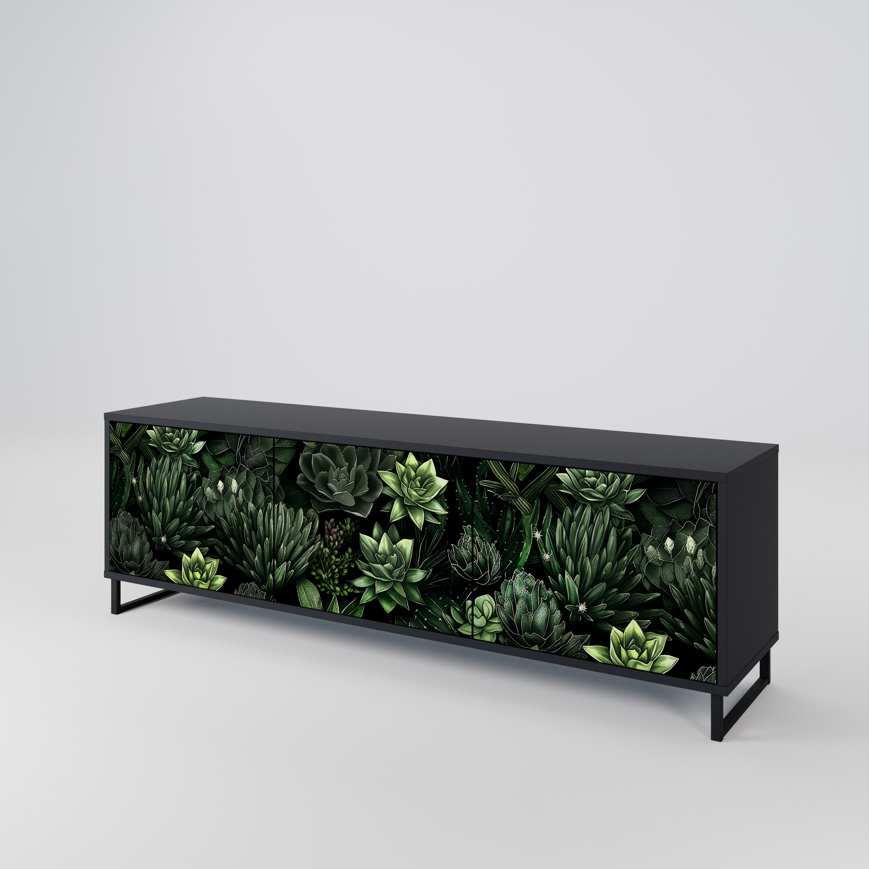 SUCCULENT JUNGLE Třídveřový TV stolek
