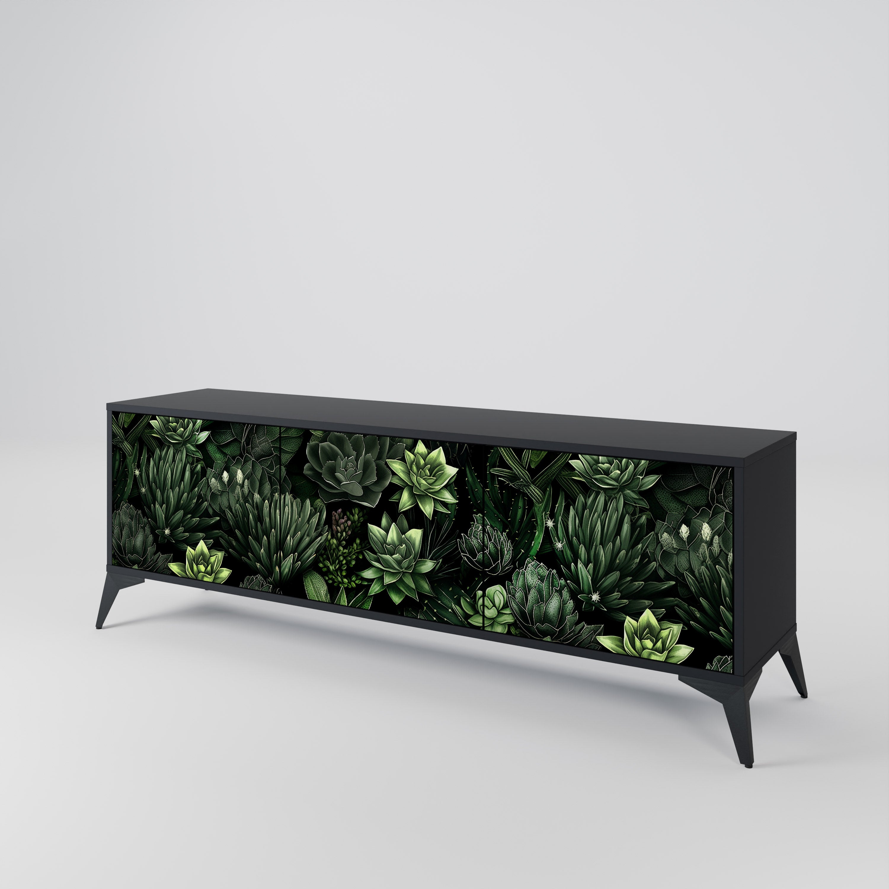 SUCCULENT JUNGLE Třídveřový TV stolek