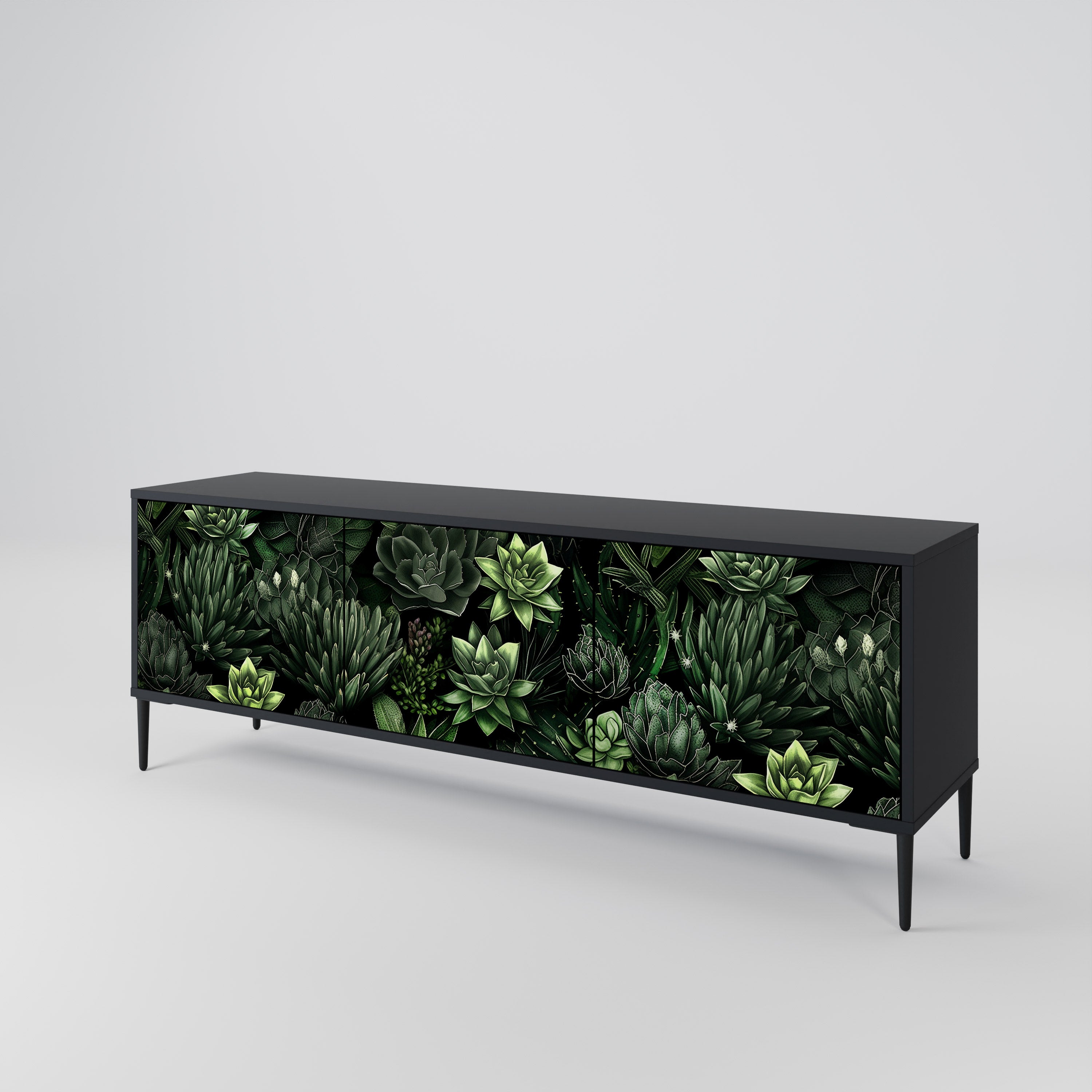 SUCCULENT JUNGLE Třídveřový TV stolek