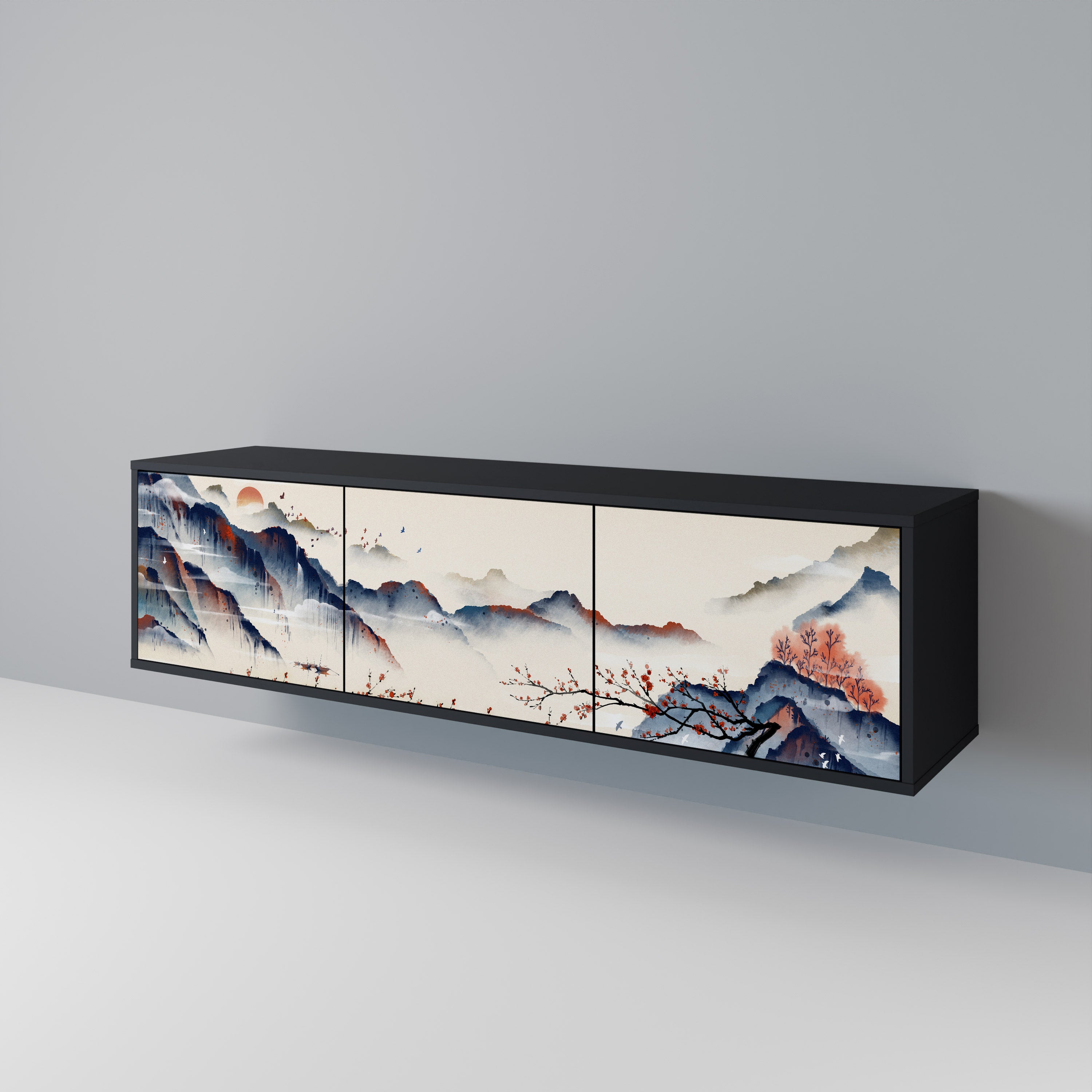 JAPANESE LANDSCAPE Třídveřový TV stolek