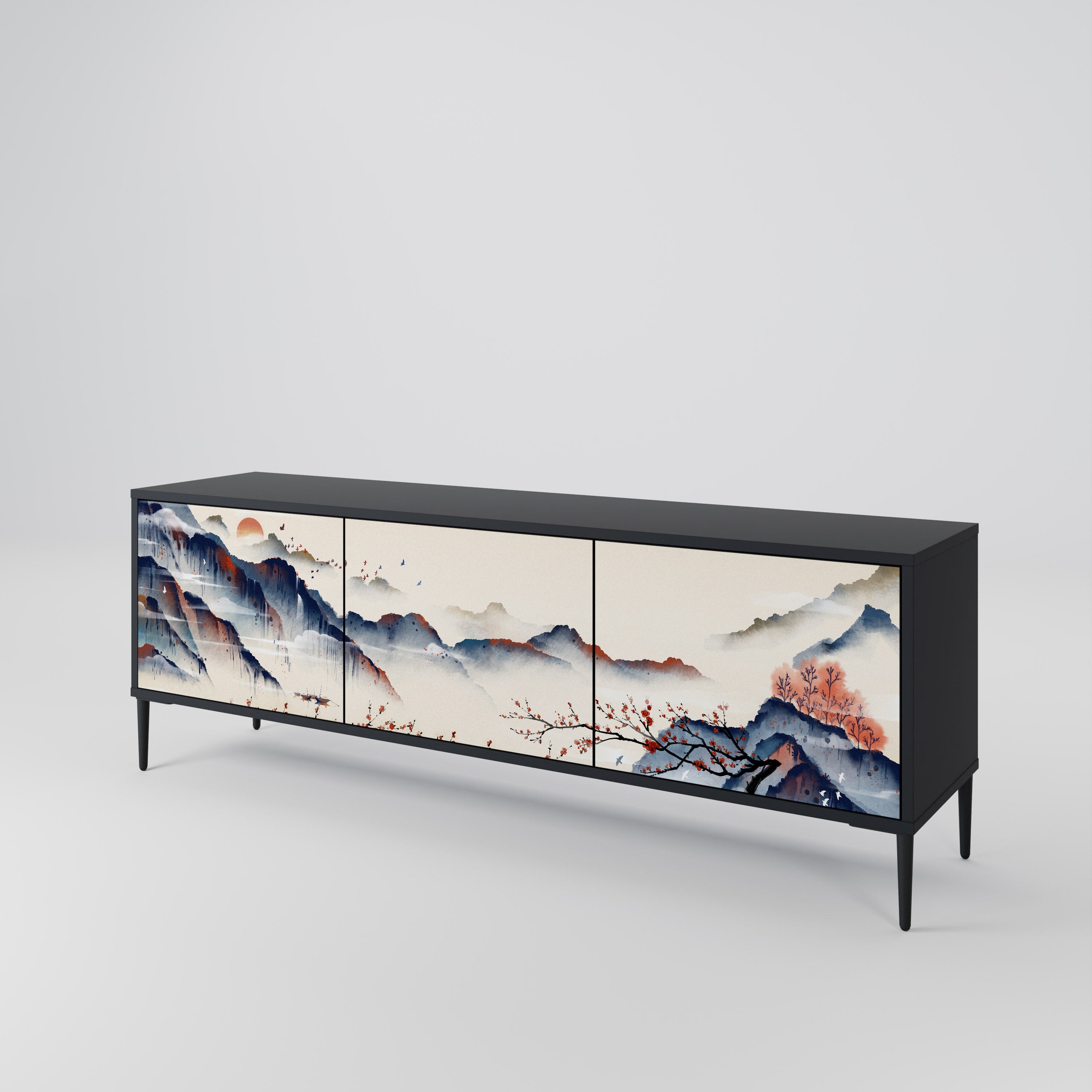 JAPANESE LANDSCAPE Třídveřový TV stolek