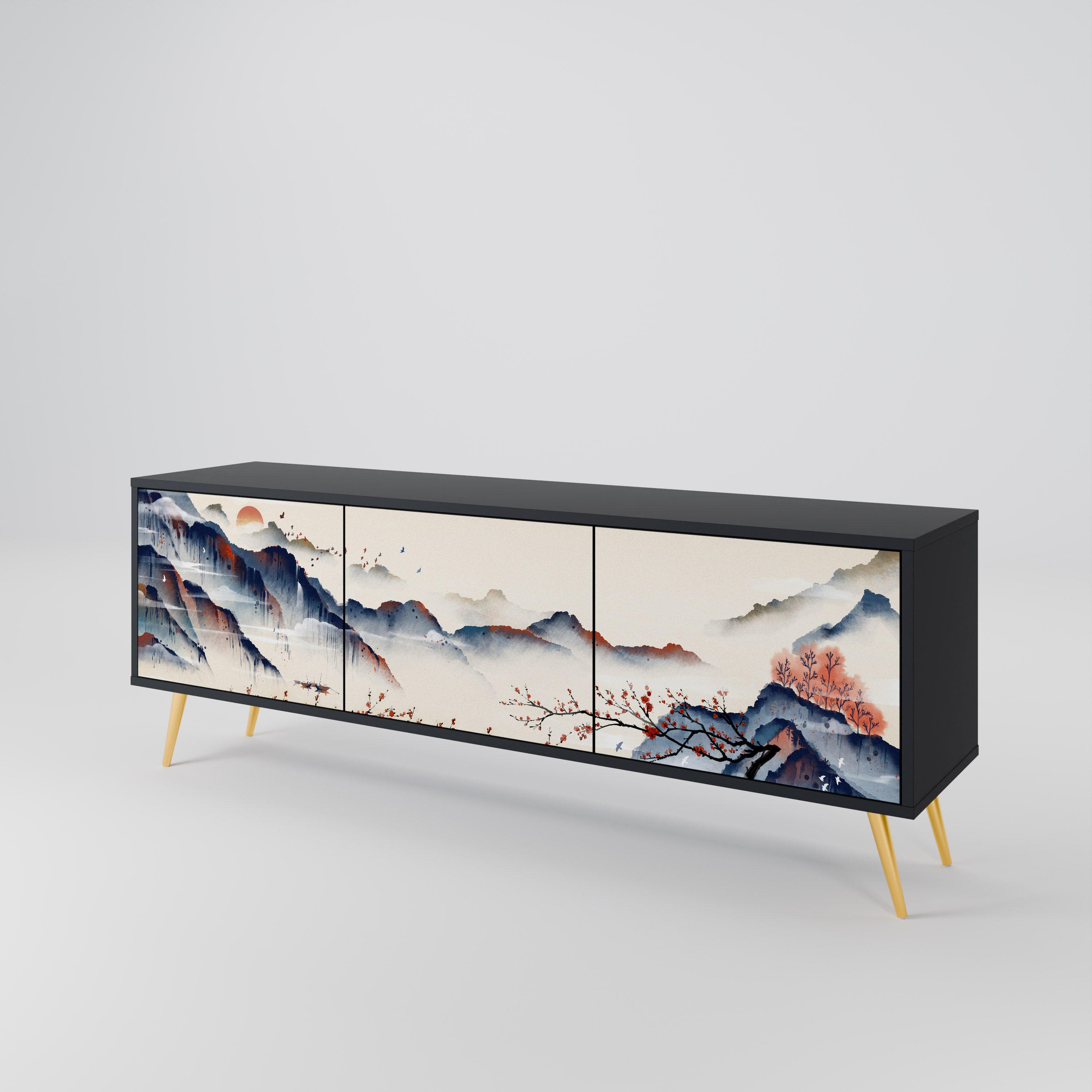 JAPANESE LANDSCAPE Třídveřový TV stolek