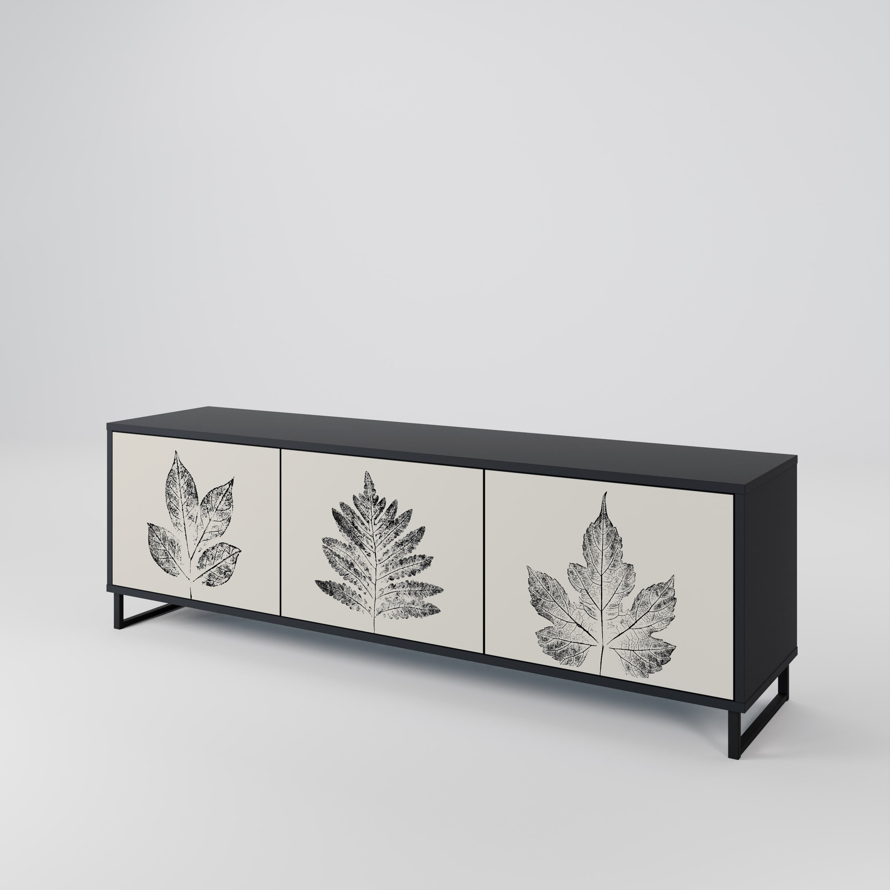 LEAFY STAMPS Třídveřový TV stolek