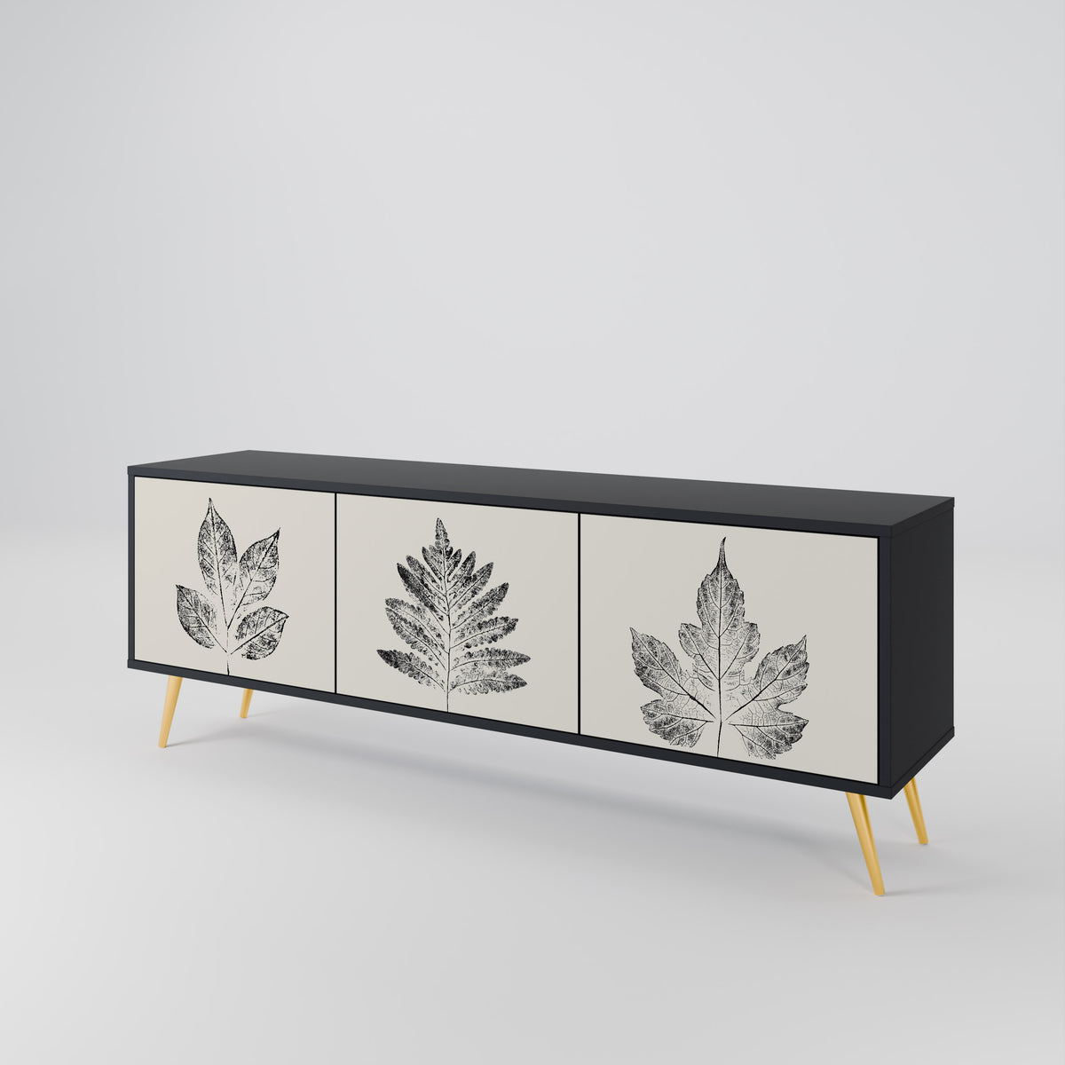LEAFY STAMPS Třídveřový TV stolek