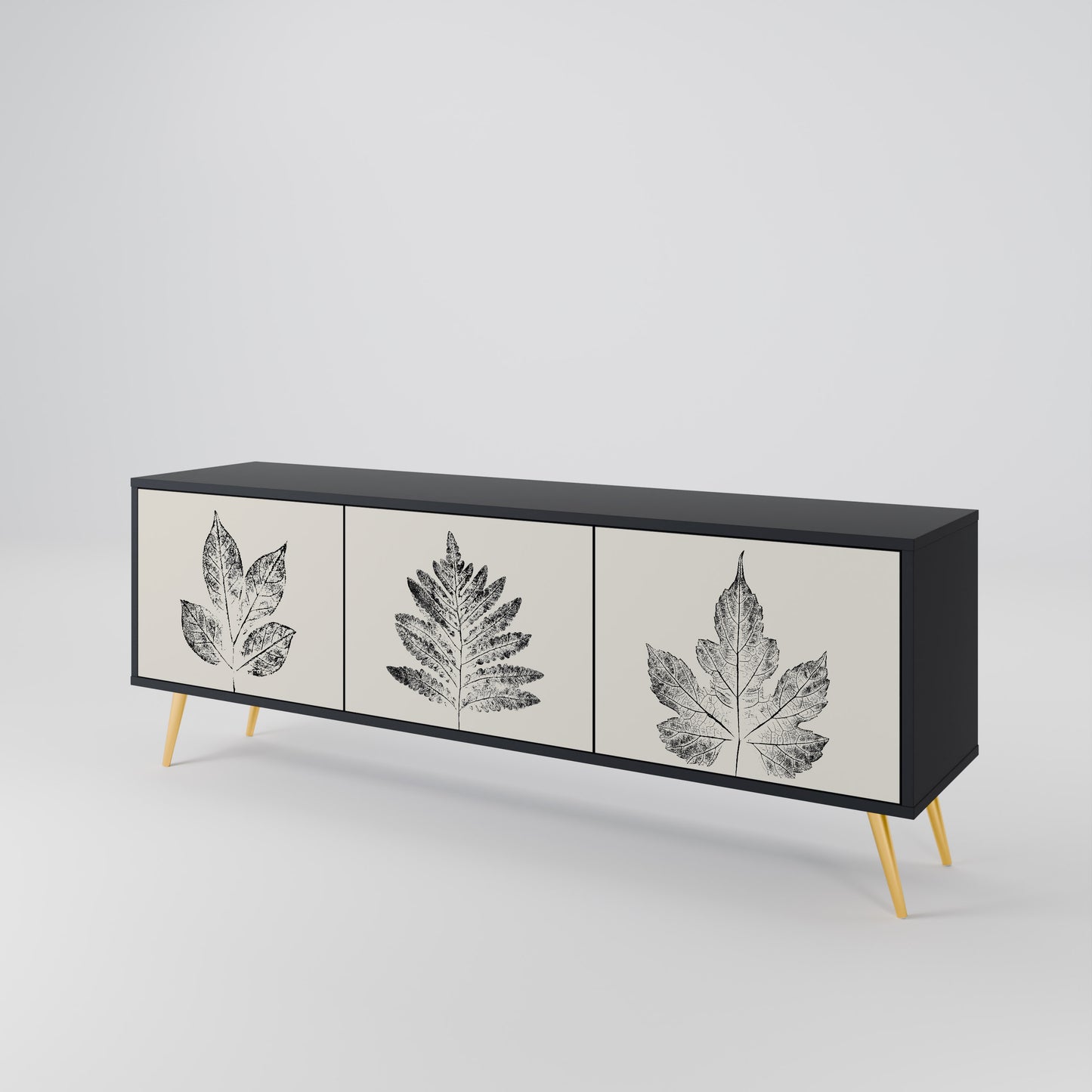 LEAFY STAMPS Třídveřový TV stolek