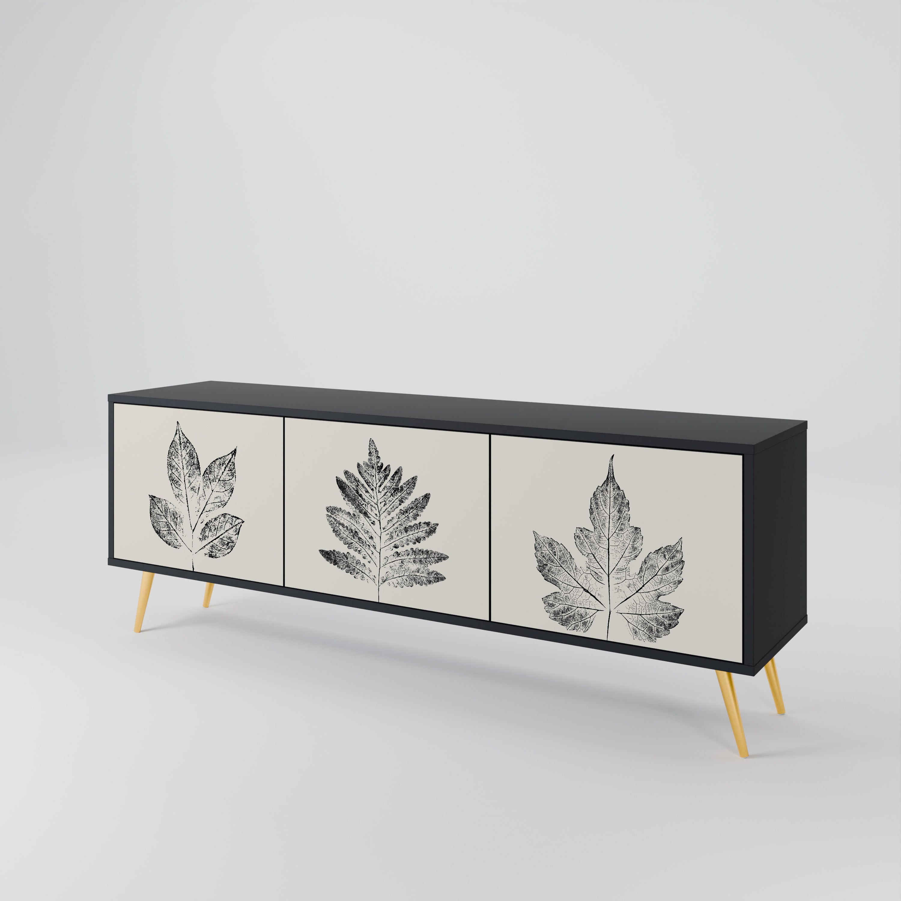 LEAFY STAMPS Třídveřový TV stolek