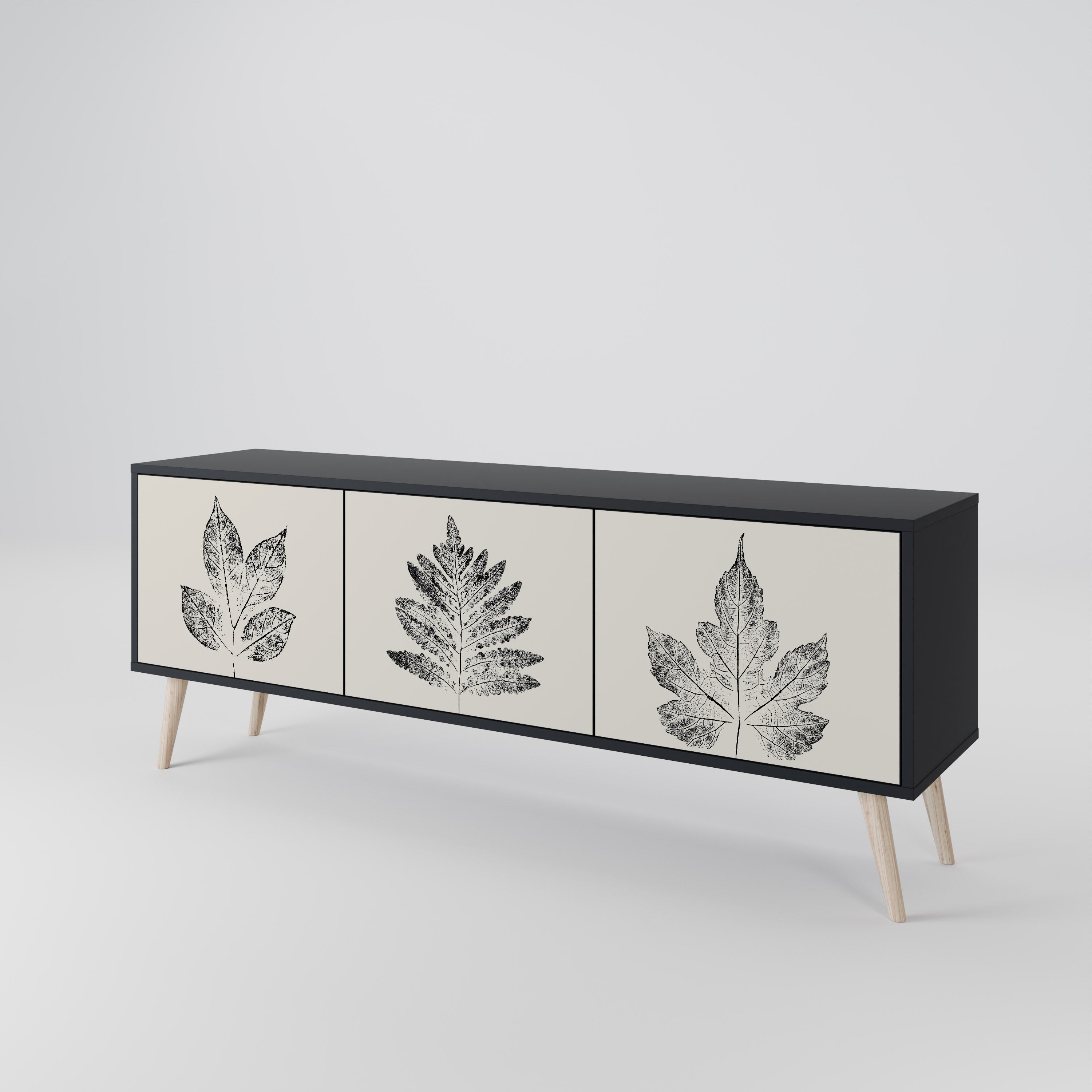 LEAFY STAMPS Třídveřový TV stolek