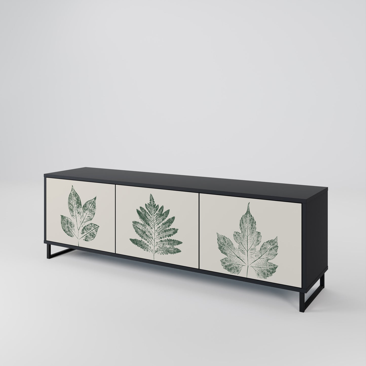 GREEN LEAFY STAMPS Třídveřový TV stolek