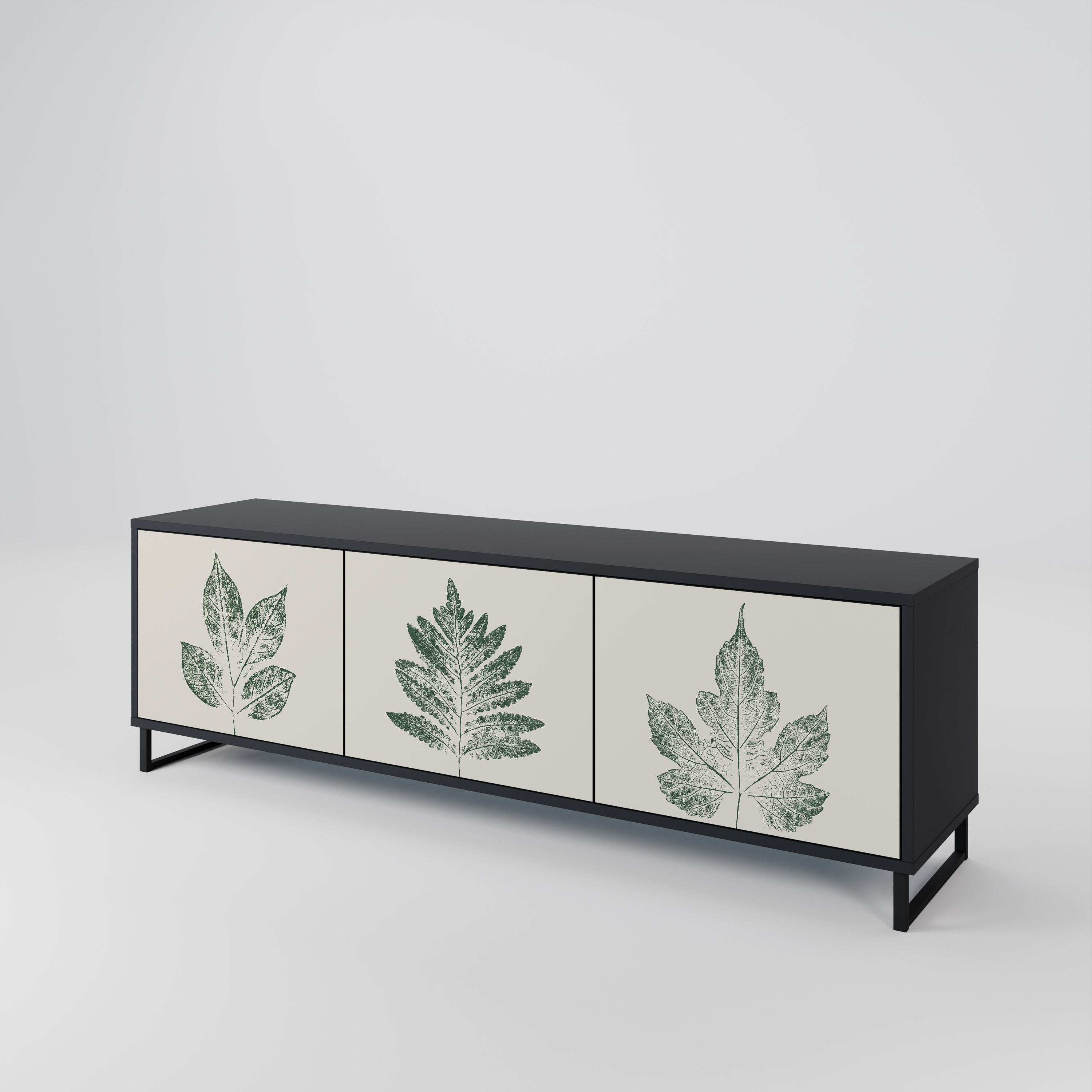 GREEN LEAFY STAMPS Třídveřový TV stolek