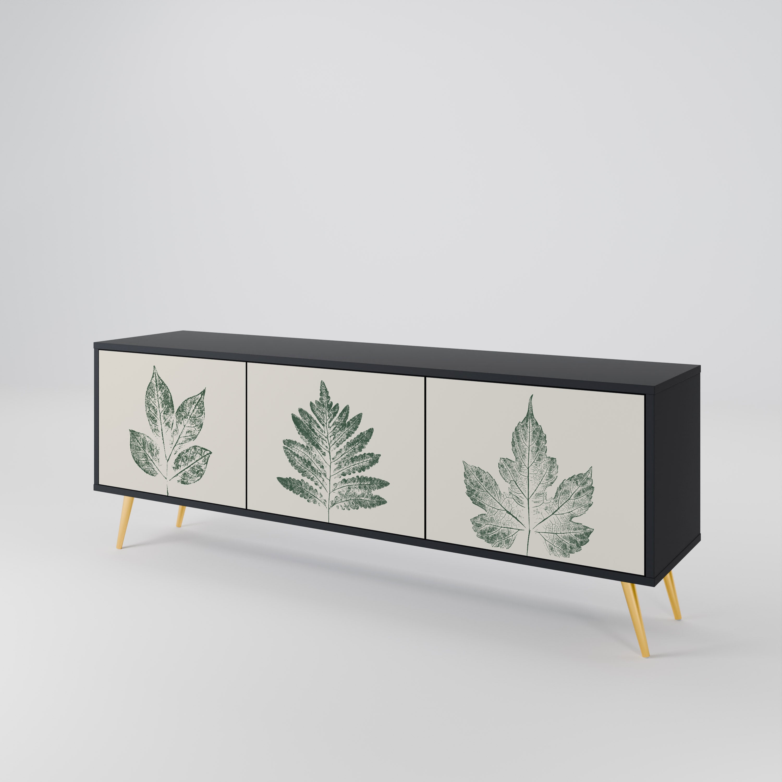 GREEN LEAFY STAMPS Třídveřový TV stolek