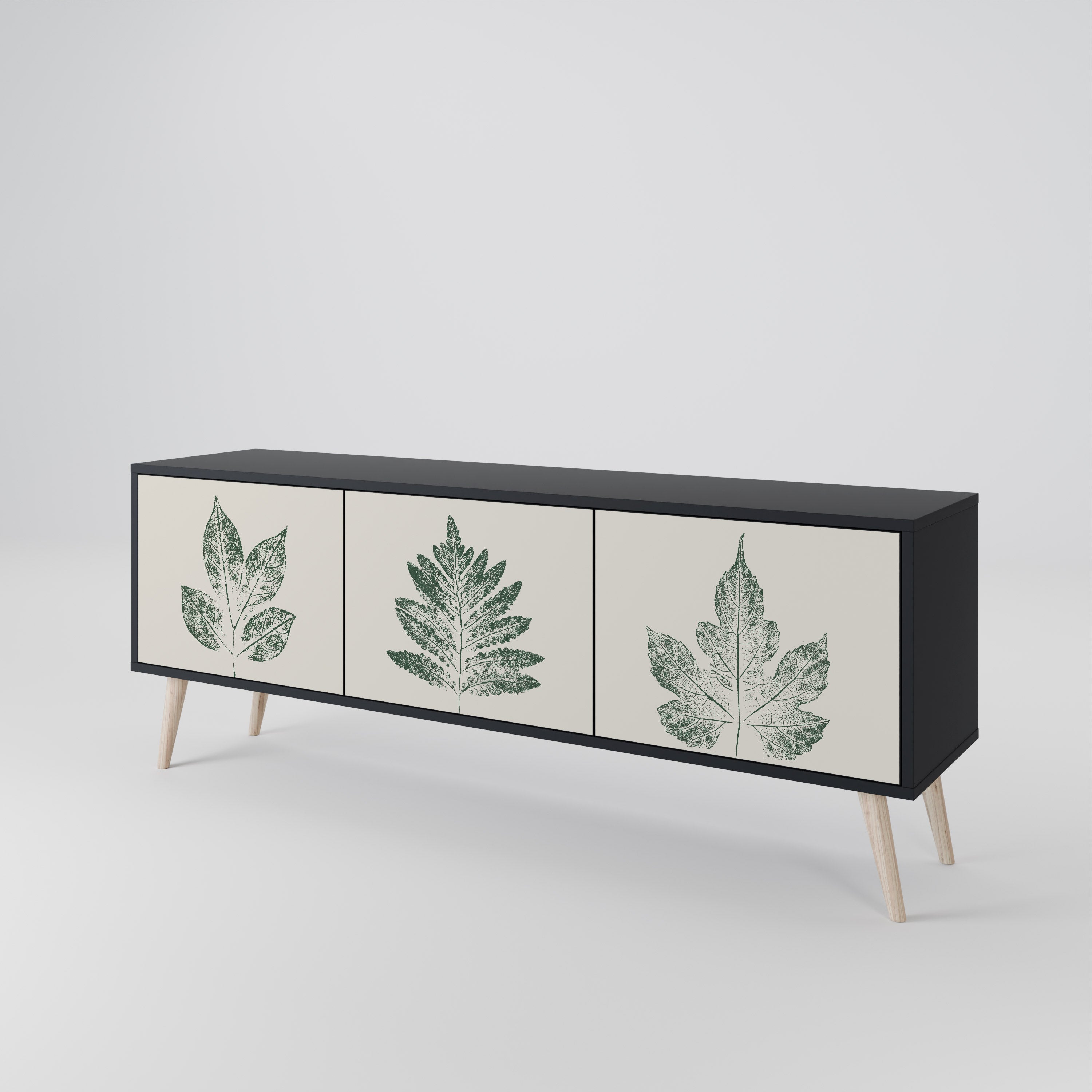 GREEN LEAFY STAMPS Třídveřový TV stolek