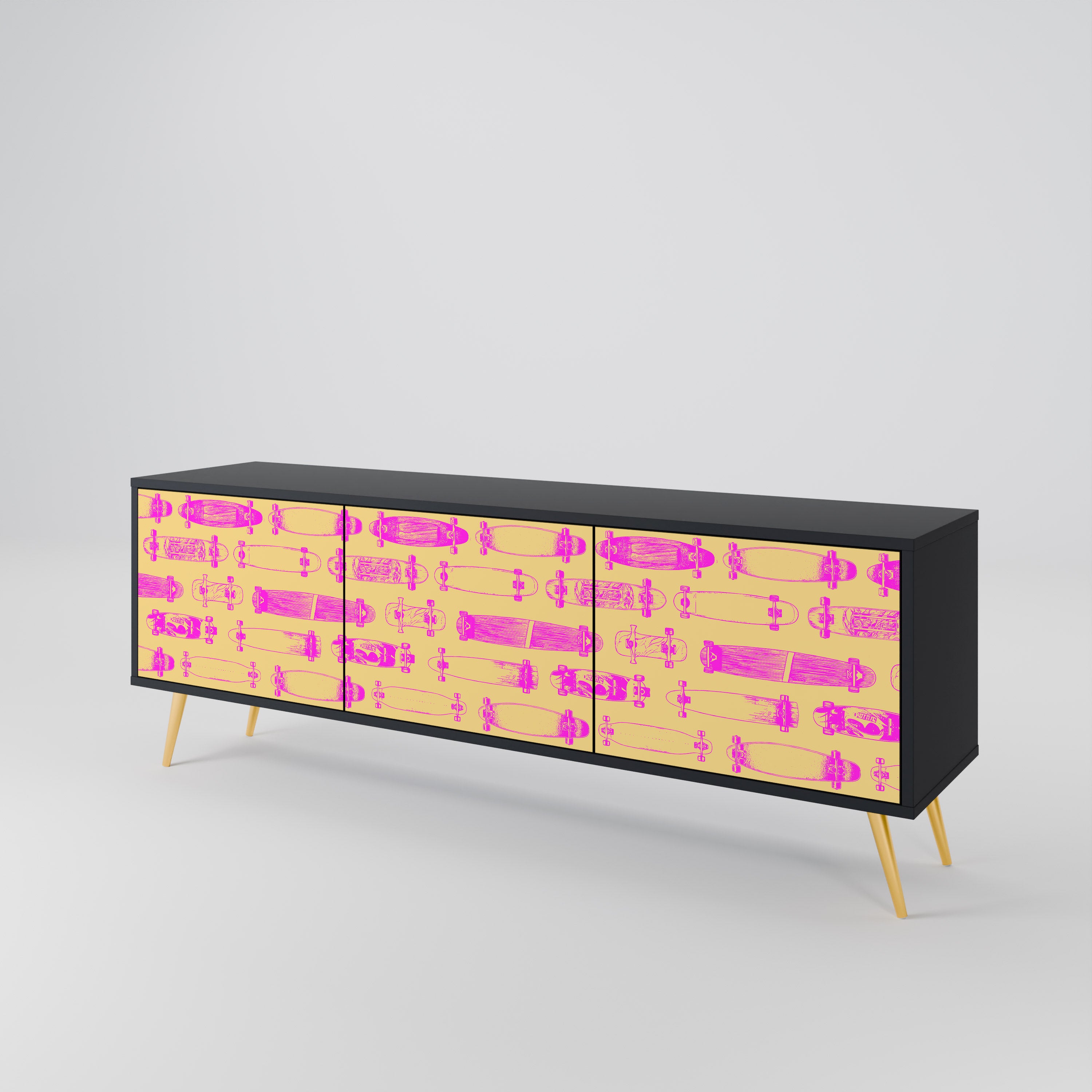 SKATEBOARD ARTISTRY Třídveřový TV stolek