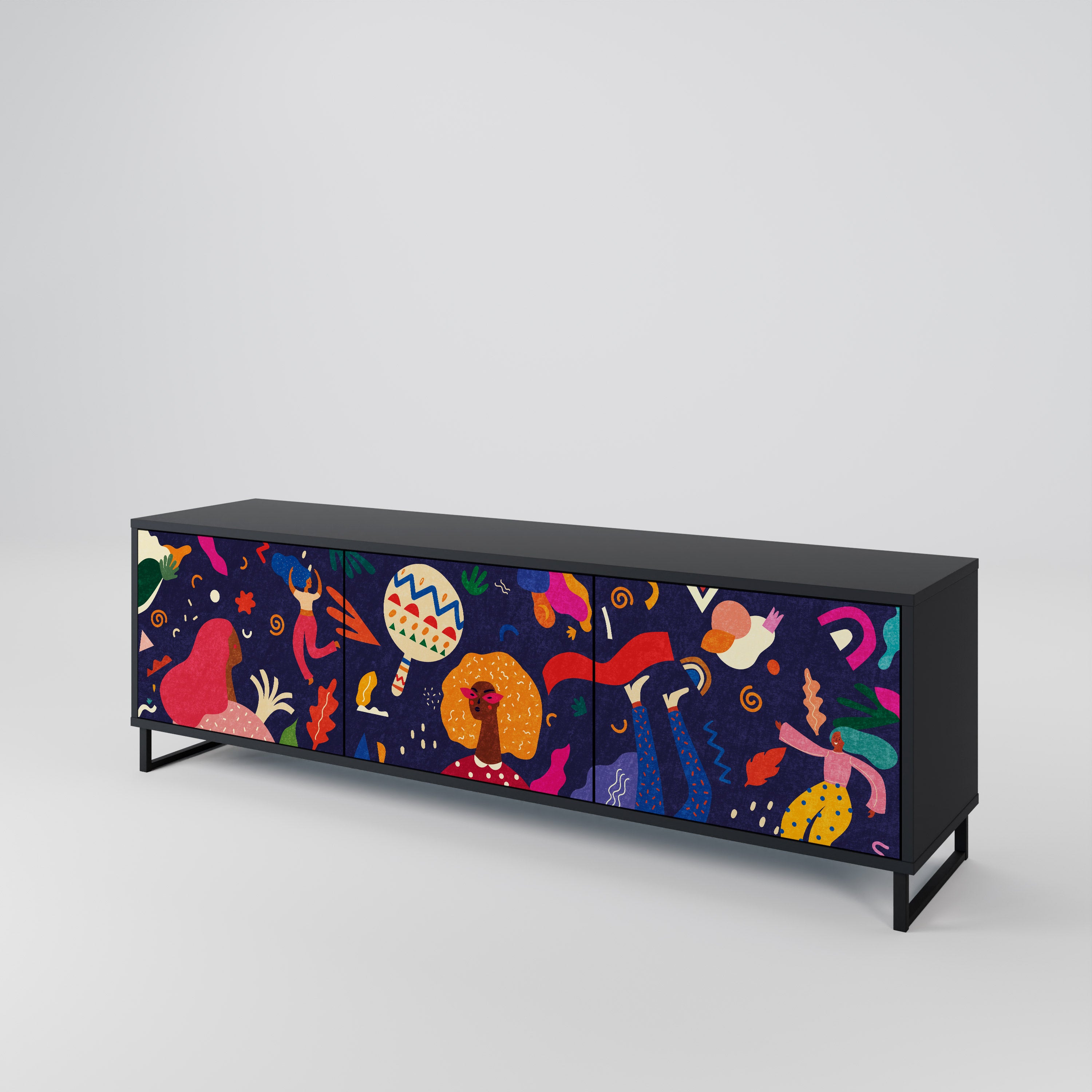 FESTIVE PLEASURES Třídveřový TV stolek