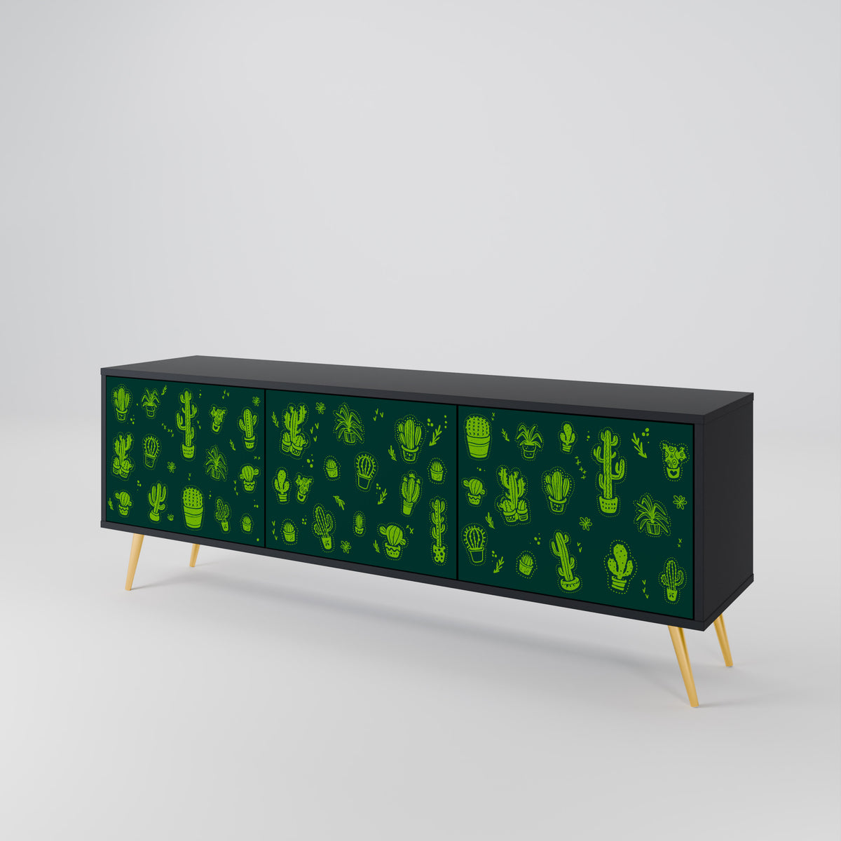 DESERT GREEN Třídveřový TV stolek