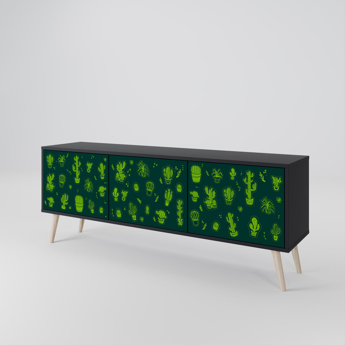 DESERT GREEN Třídveřový TV stolek
