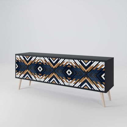 ARTFUL GEOMETRY Třídveřový TV stolek