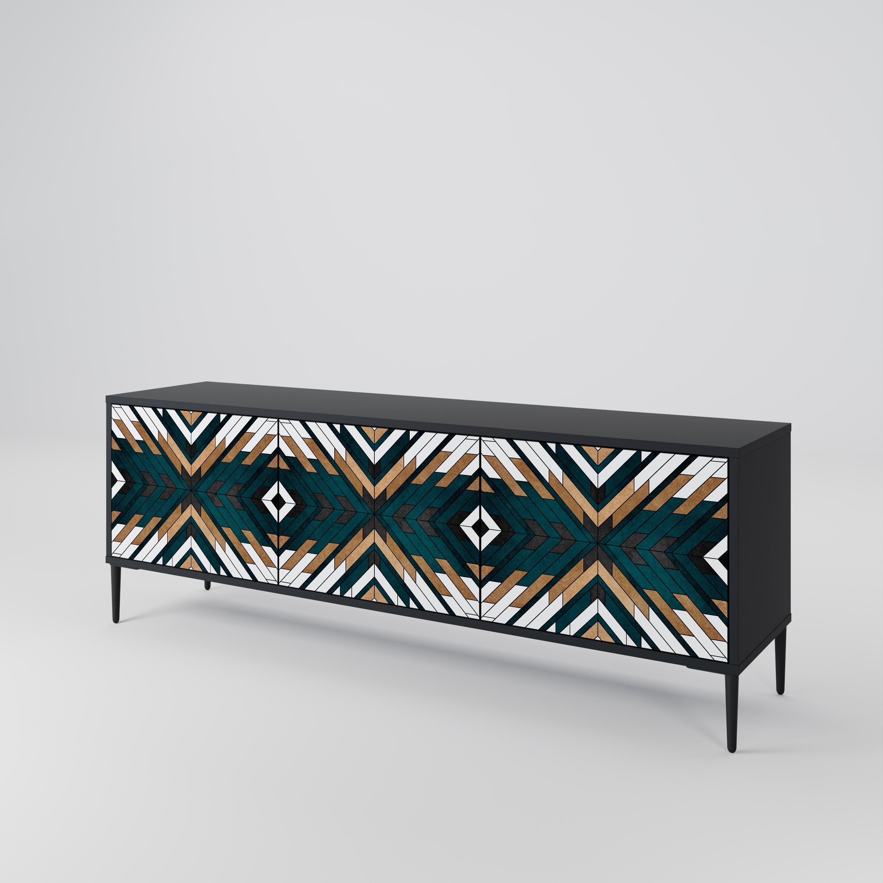 ARTISTIC GEOMETRY Třídveřový TV stolek