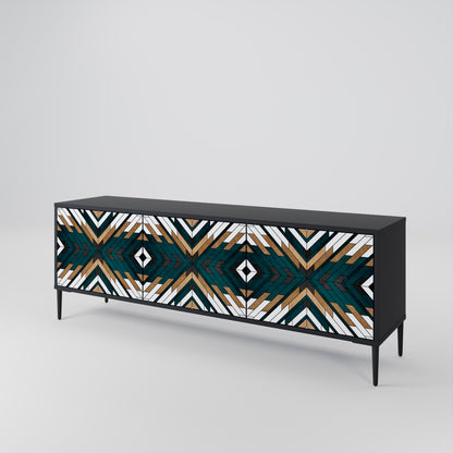 ARTISTIC GEOMETRY Třídveřový TV stolek