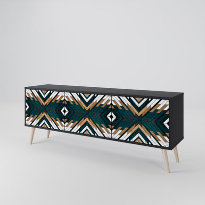 ARTISTIC GEOMETRY Třídveřový TV stolek