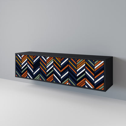 VIBRANT PATCHWORK Třídveřový TV stolek