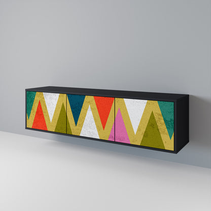 COLORFUL TRIANGLES Třídveřový TV stolek
