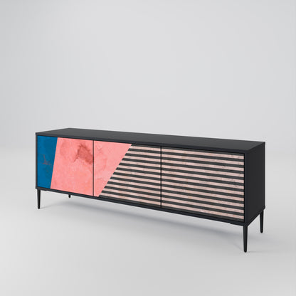 GLAMOROUS STRIPE Třídveřový TV stolek