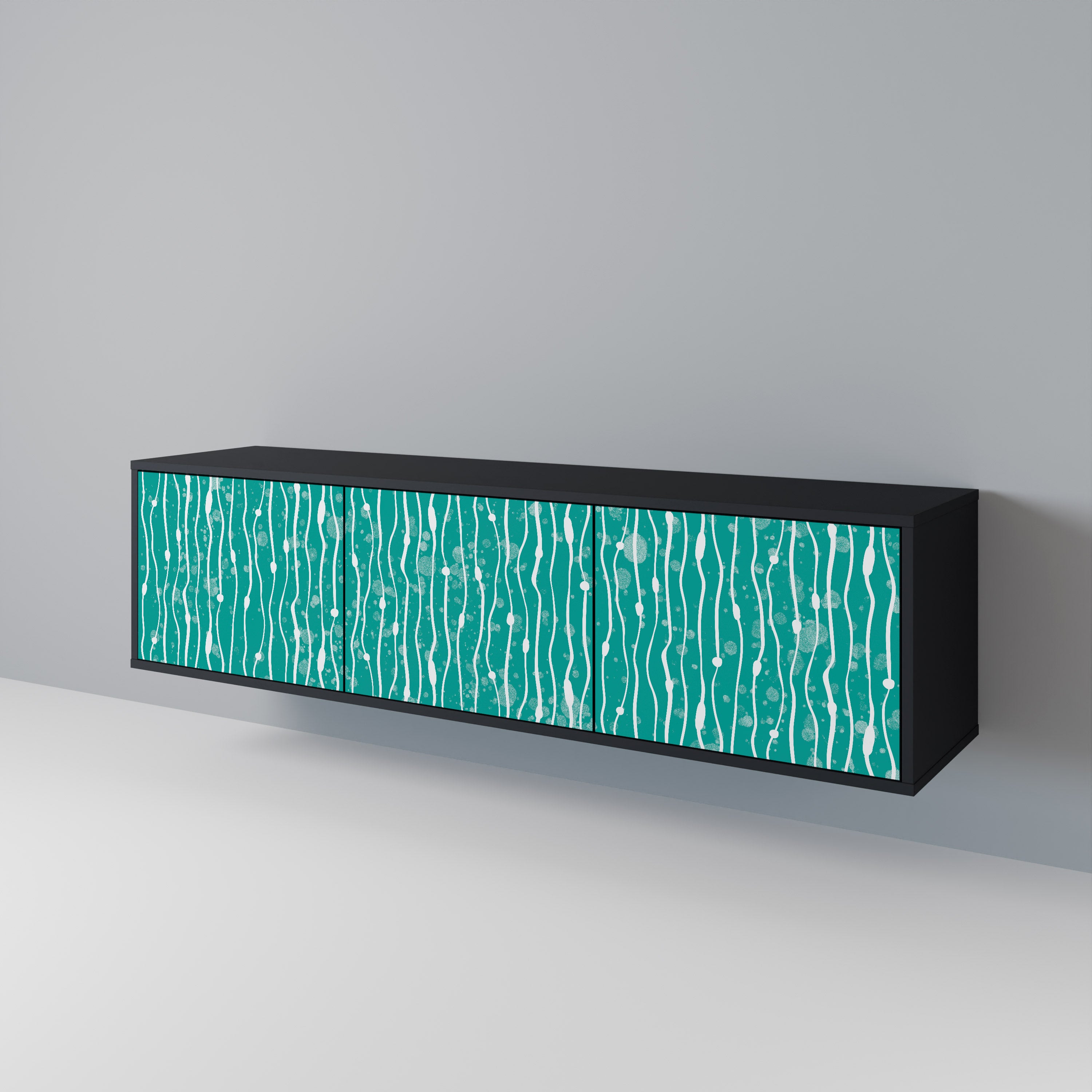 TURQUOISE RAIN Třídveřový TV stolek