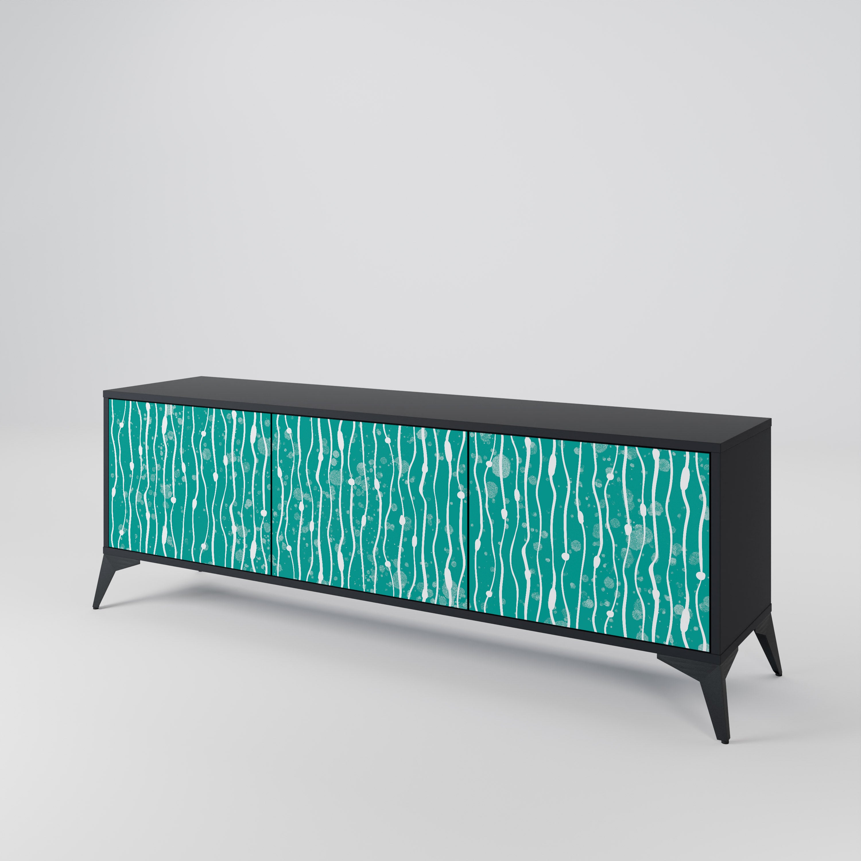 TURQUOISE RAIN Třídveřový TV stolek