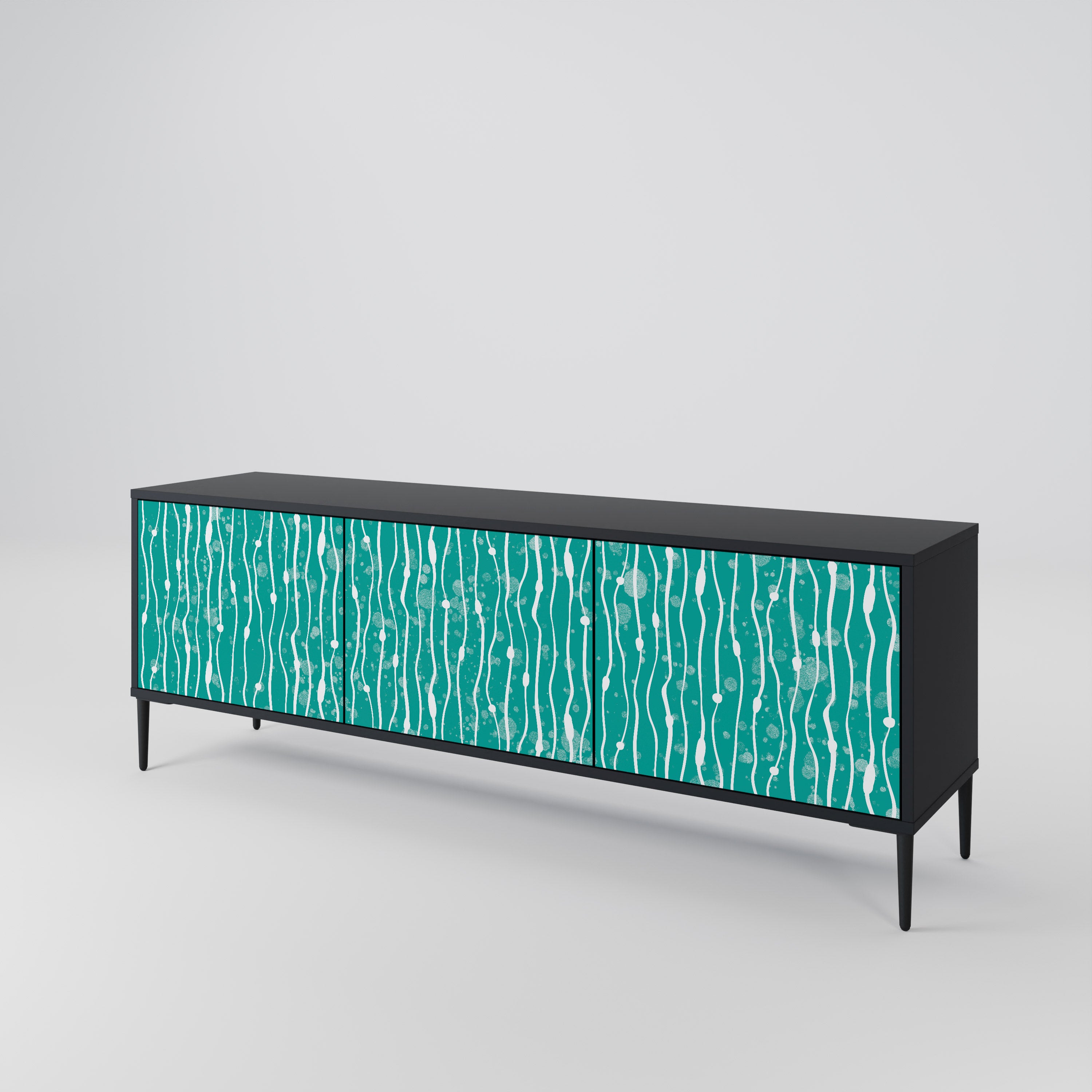 TURQUOISE RAIN Třídveřový TV stolek