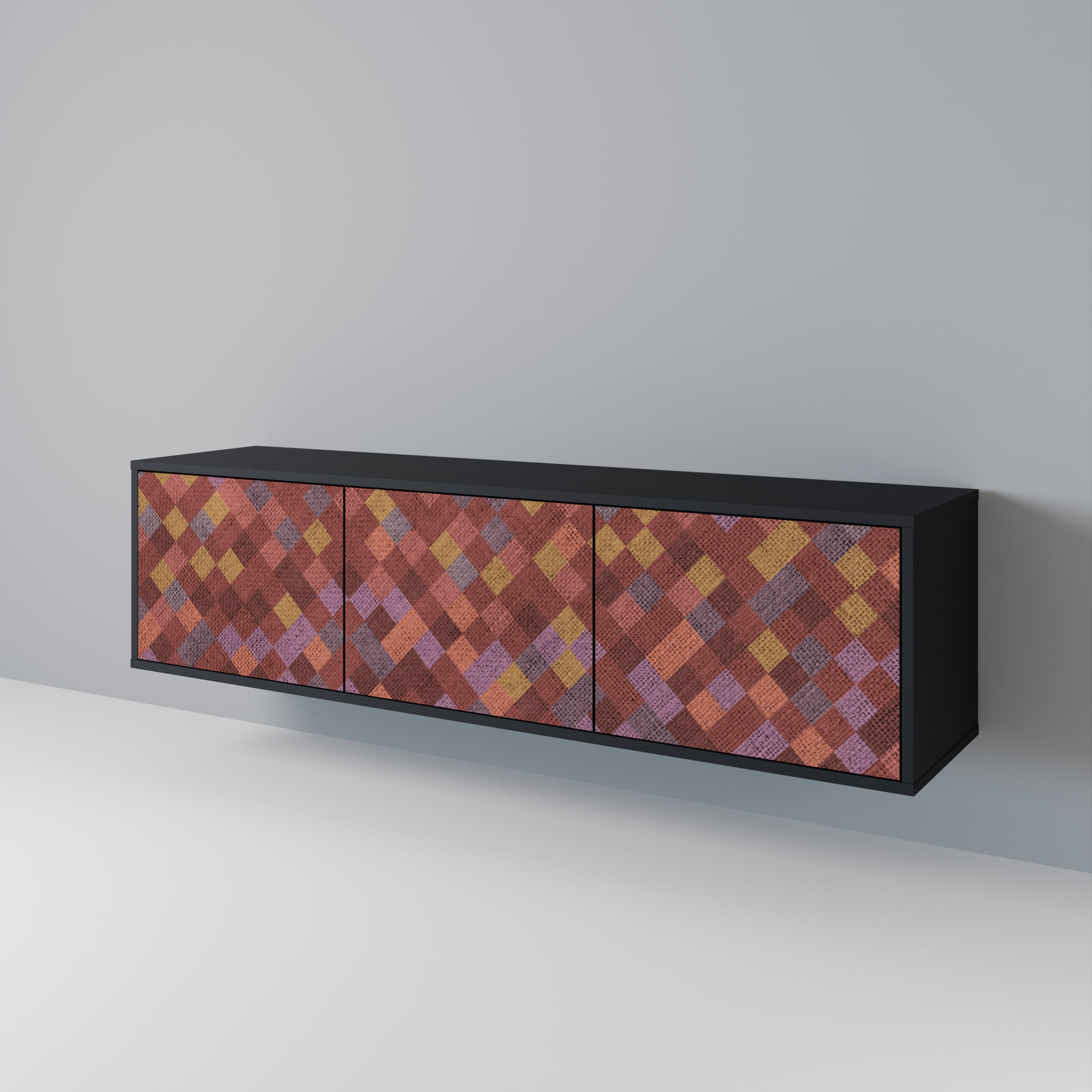 PAINTED SQUARES Třídveřový TV stolek